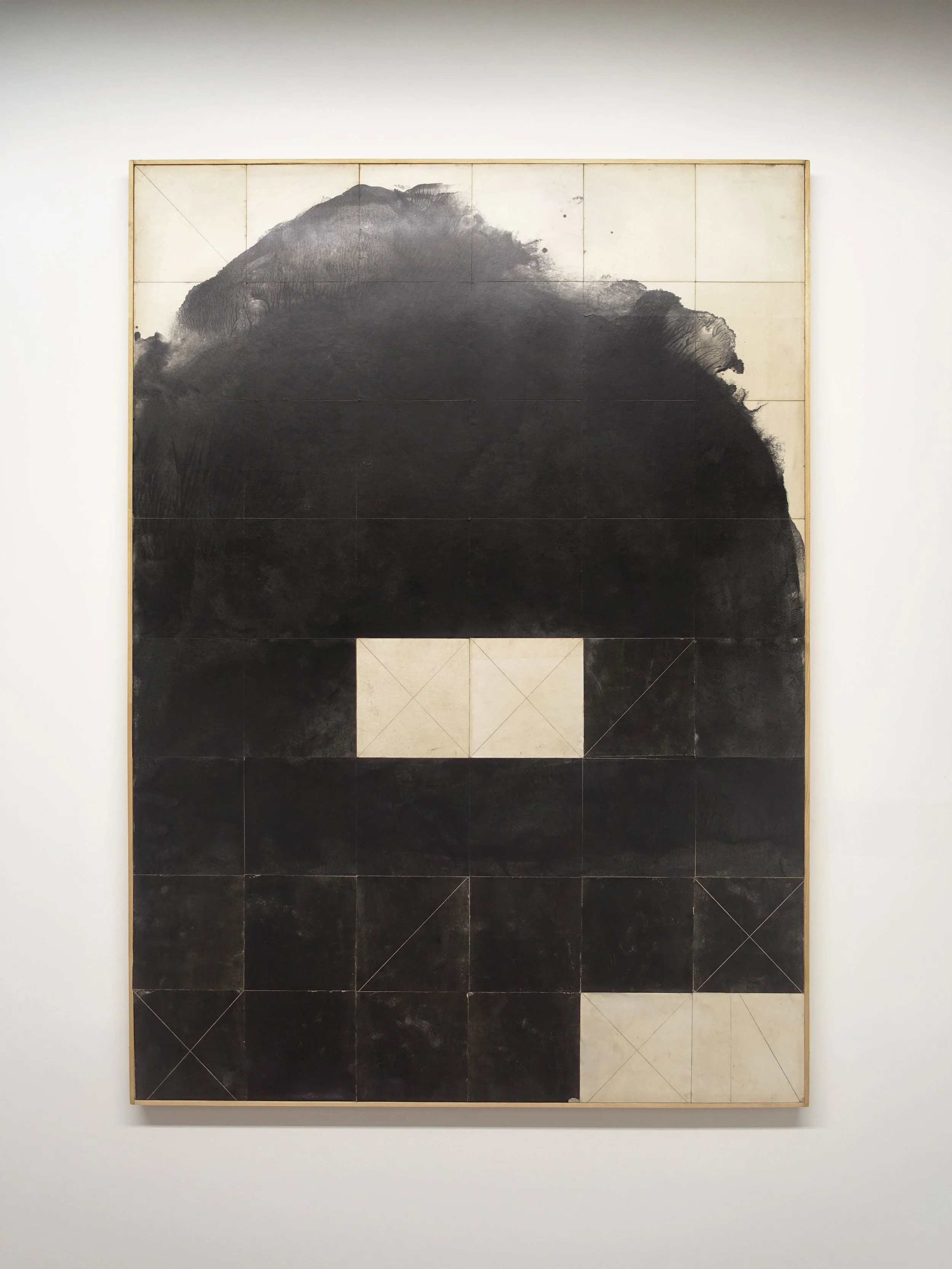 System Trace 14,

119x84.5cm,

Mixed media collage
on wood panel
(oil paint, paper, 
charcoal, glue, cold
wax, varnish)

£2950