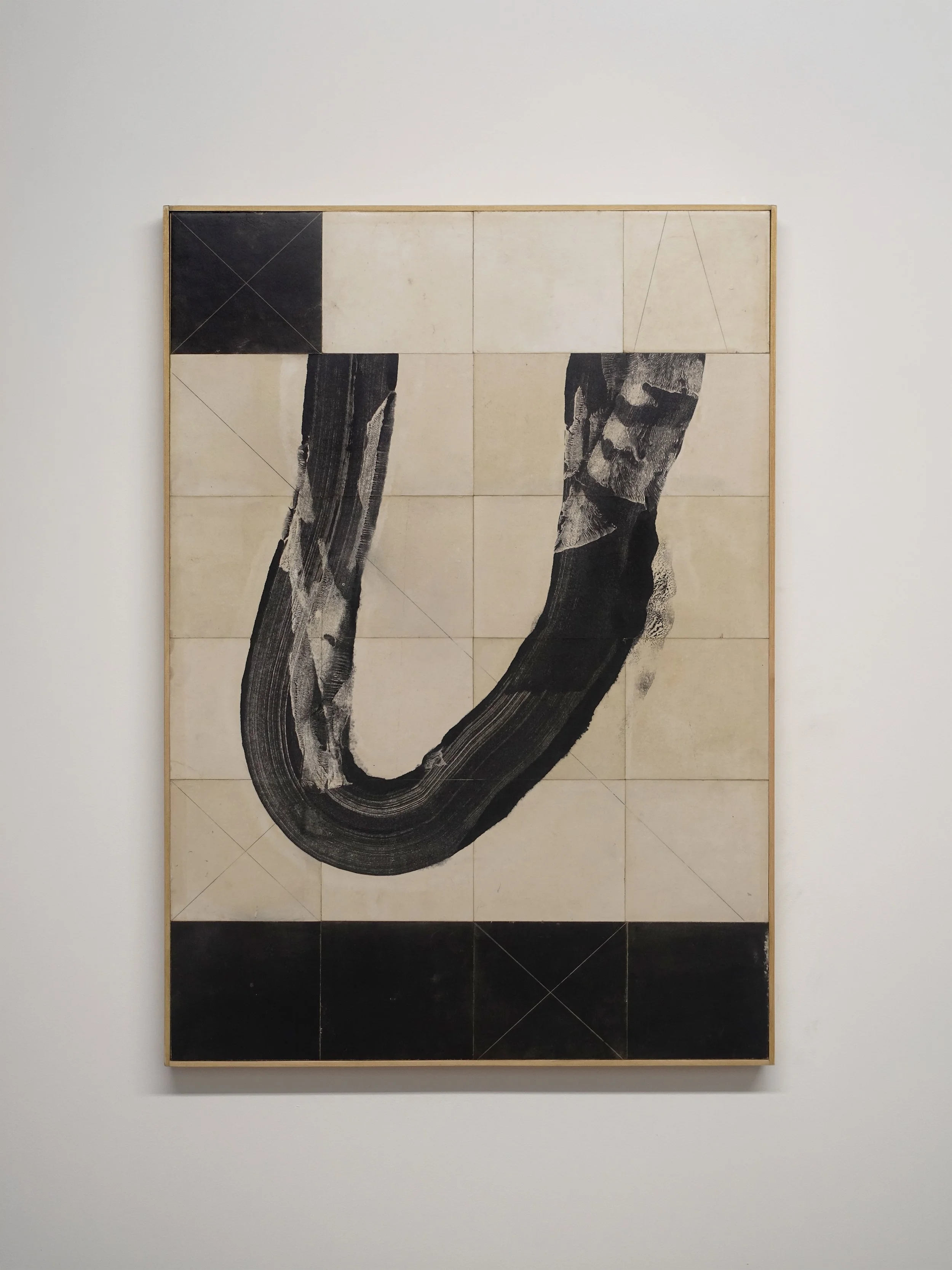 System Trace 6,

84.5x60cm,

Mixed media collage
on wood panel
(oil paint, paper, 
charcoal, glue, cold
wax, varnish)

£1950