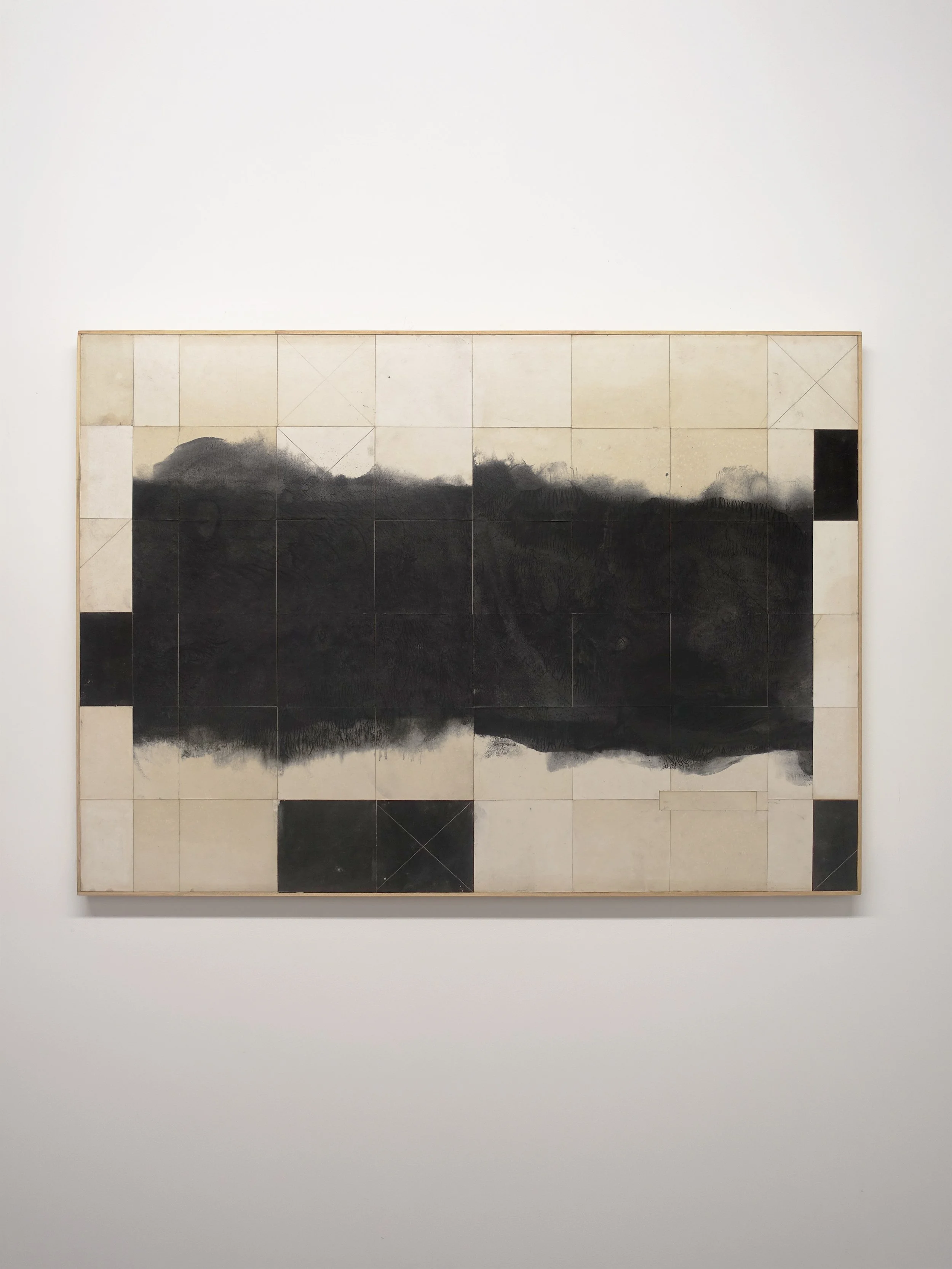 System Trace 16,

119x84.5cm,

Mixed media collage
on wood panel
(oil paint, paper, 
charcoal, glue, cold
wax, varnish)

£2950