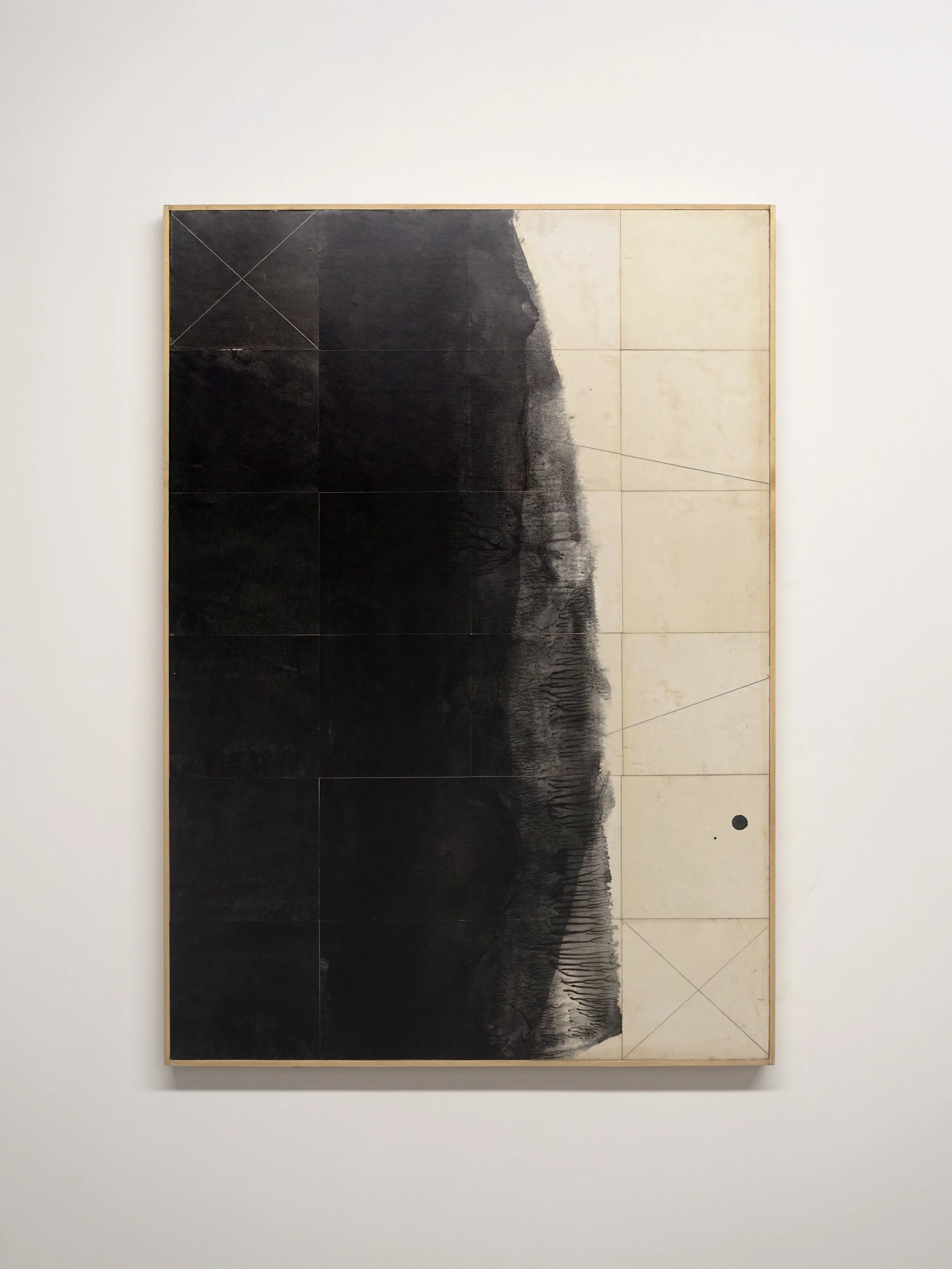 System Trace 5,

84.5x60cm,

Mixed media collage
on wood panel
(oil paint, paper, 
charcoal, glue, cold
wax, varnish)

£1950