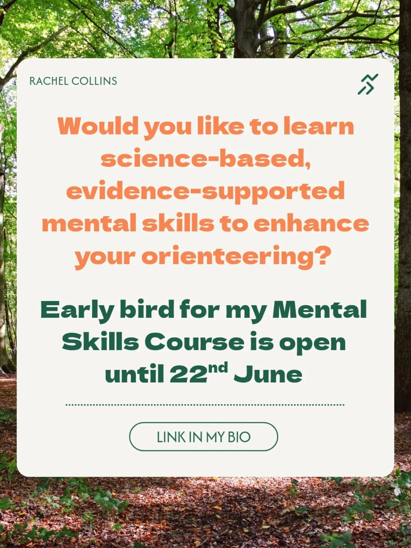 Struggling with pressure and expectations?
Struggling to let go of mistakes? 
Wanting to improve your mental edge in orienteering?

Look no further 👀 spaces for my course are filling up so be sure to secure your early bird price by 22nd June (first-