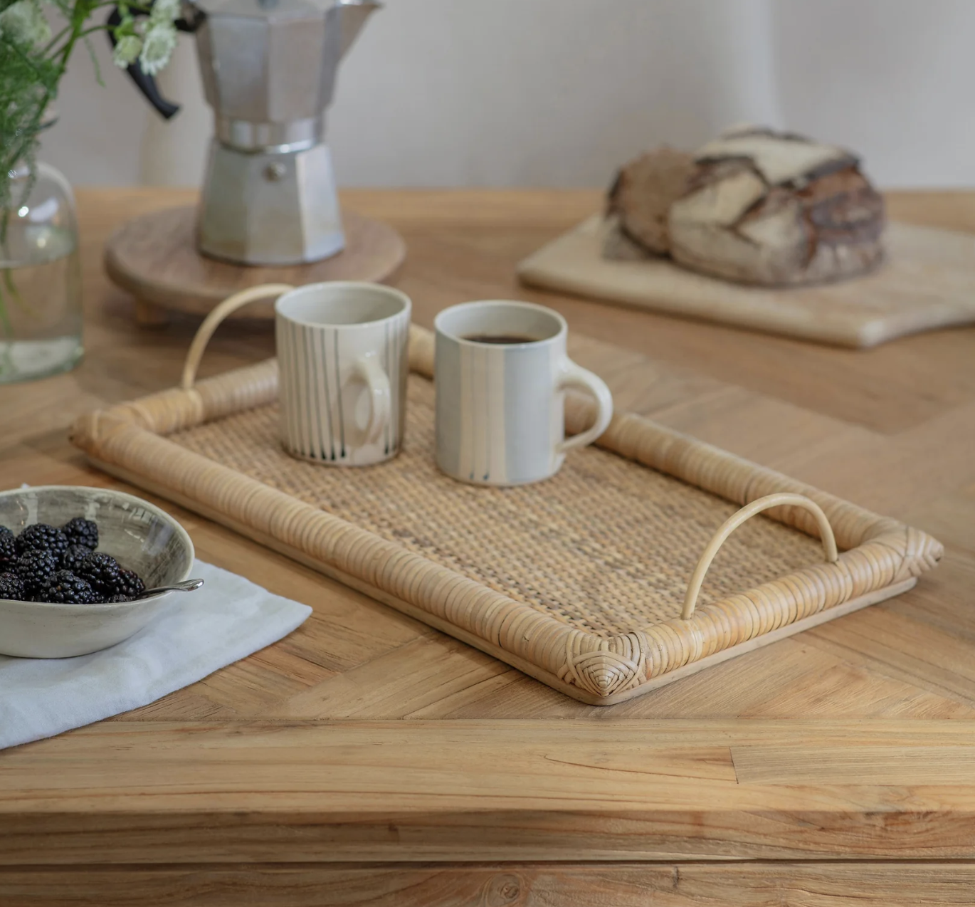 Rattan Handle Tray