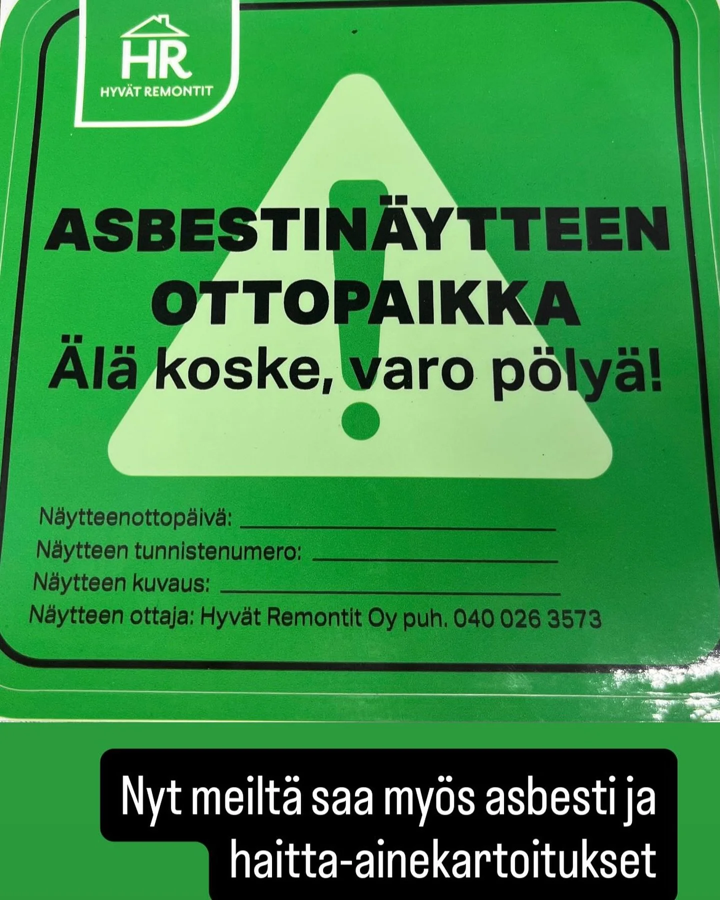 Asbesti ja haitta-ainekartoituset saa nyt meilt&auml;. Meid&auml;t @hyvatremontit l&ouml;yt&auml;&auml; @kolmisoppi kauppakeskuksesta. Kysy meilt&auml; tarvitaanko kohteessasi tehd&auml; asbesti tai haitta-ainekartoitus ennen purkut&ouml;iden aloitta