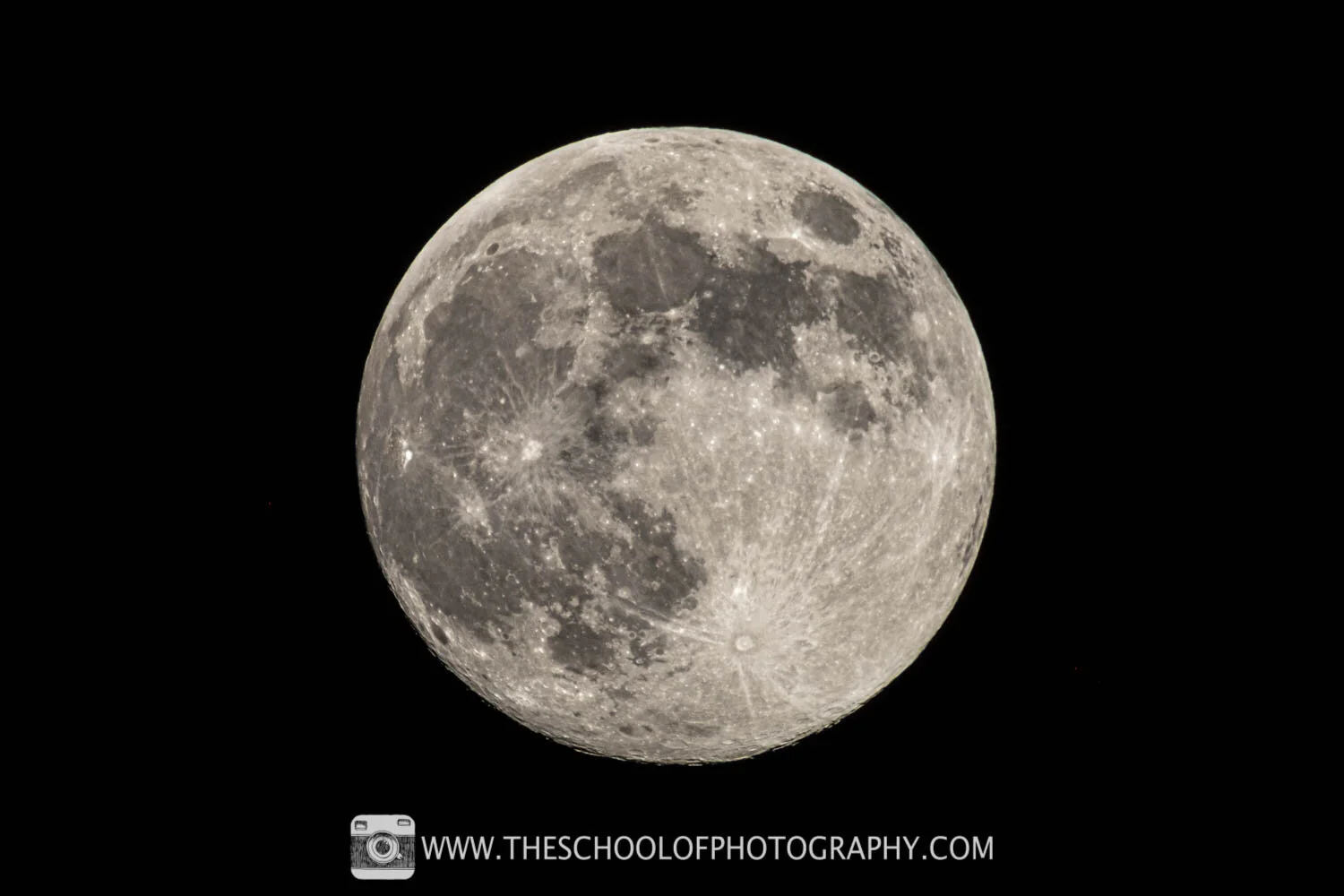 In focus photograph of the full moon