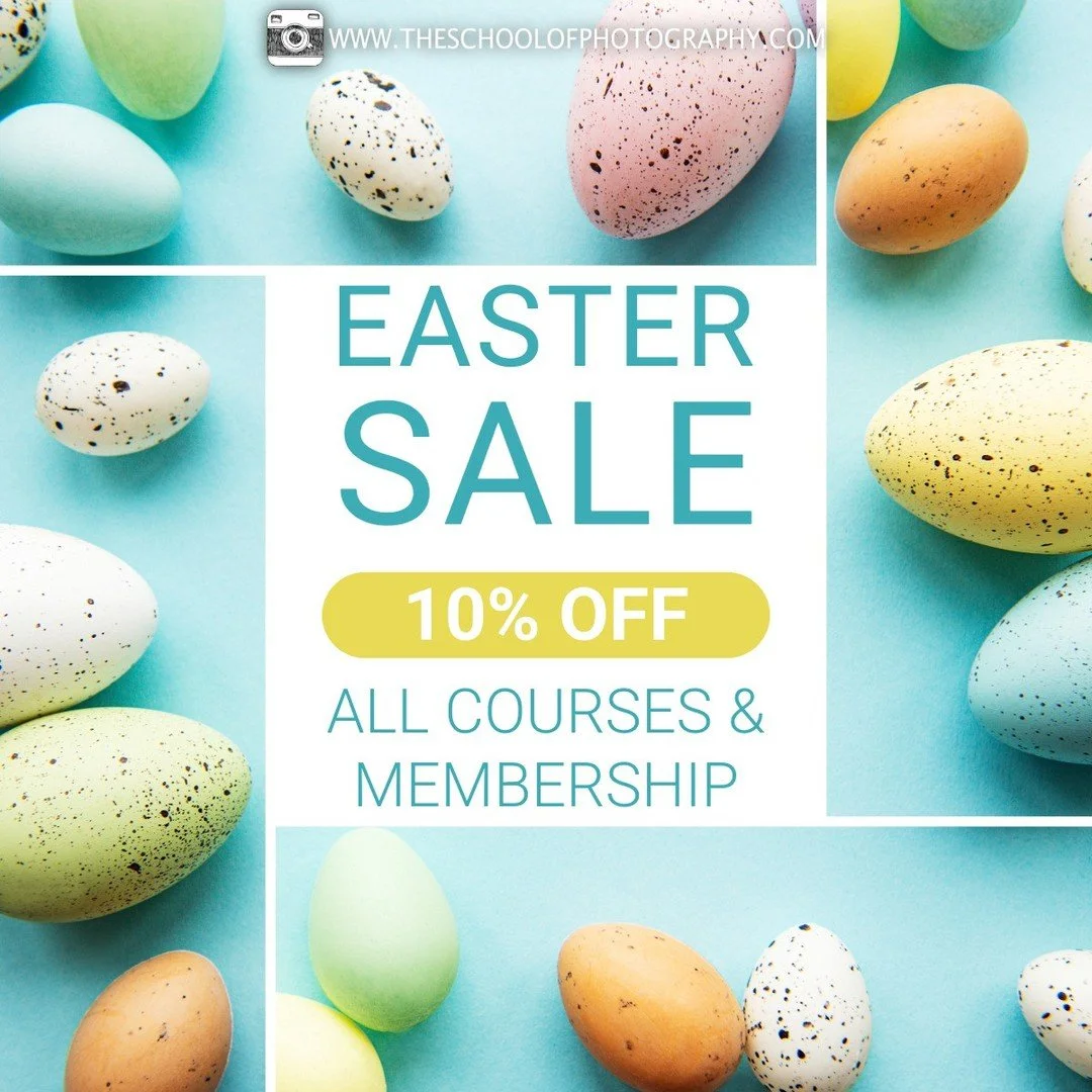 🐣 Easter Sale is LIVE 🌸📸⁠
⁠
This Easter, invest in your photography.⁠
⁠
Enjoy 10% OFF any course or membership &mdash; perfect for photographers at any stage &mdash; for a limited time only. Use code EAS10 at checkout 👉 https://www.theschoolofpho