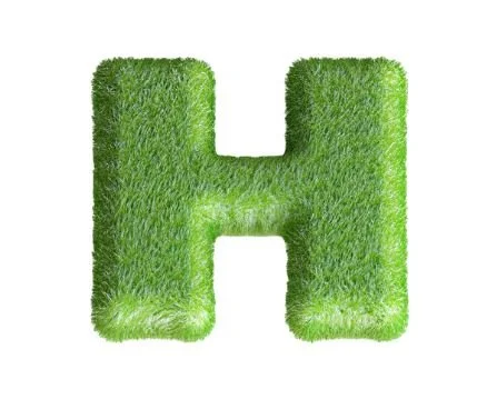 Letter H made from grass