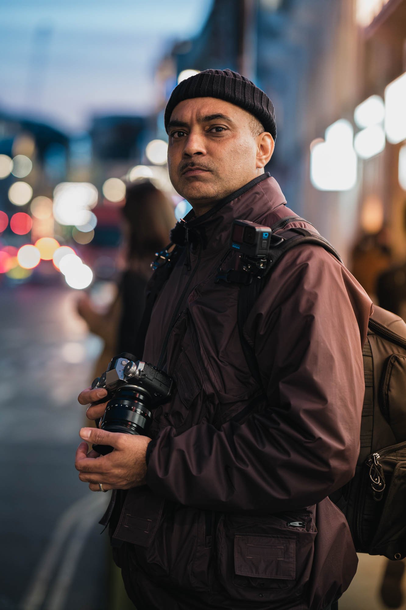 Portrait of Mr Whisper famous street photographer