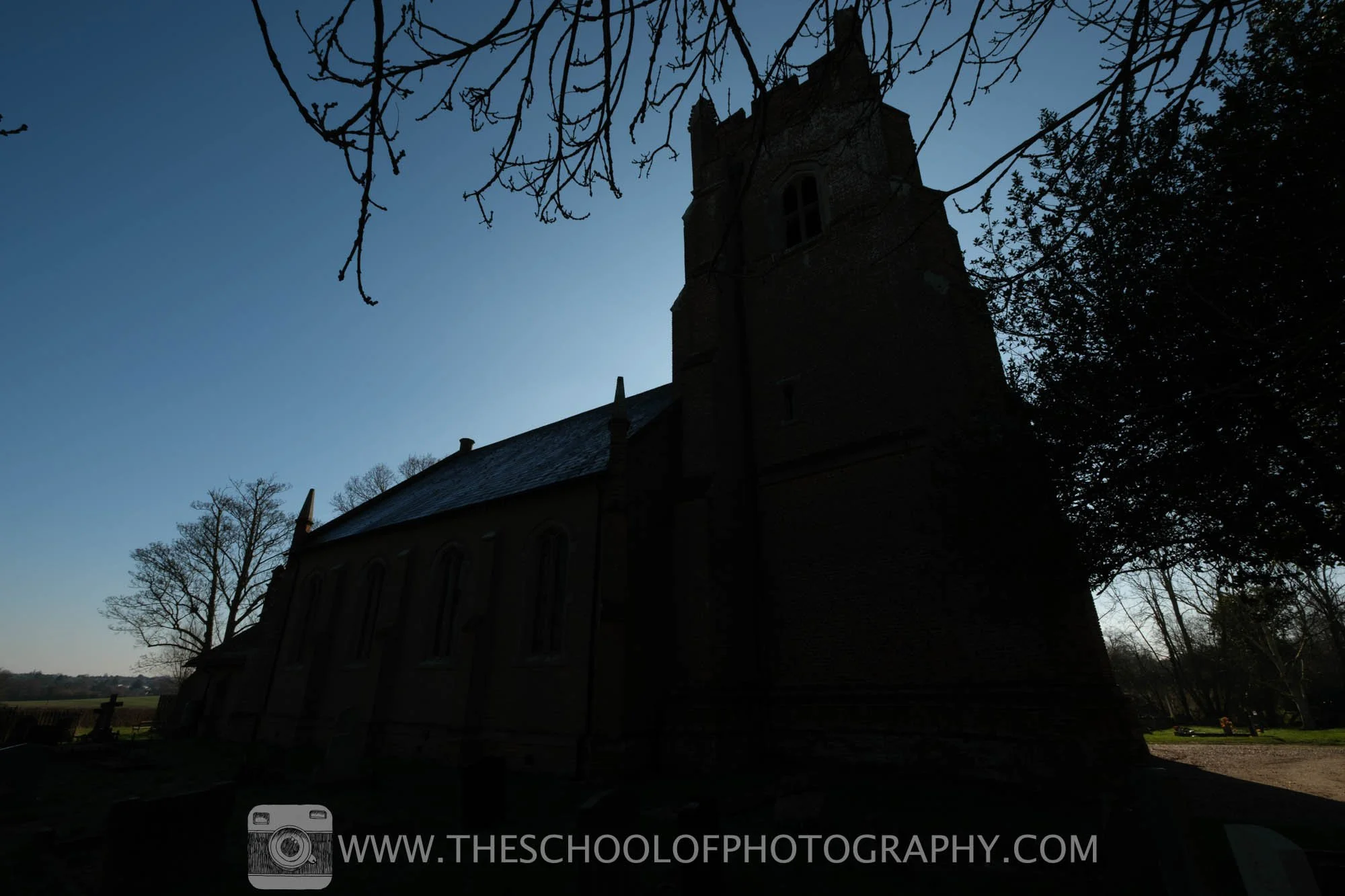 -2 stops bracketed exposure of the shaded side of a church for exposure bracketing