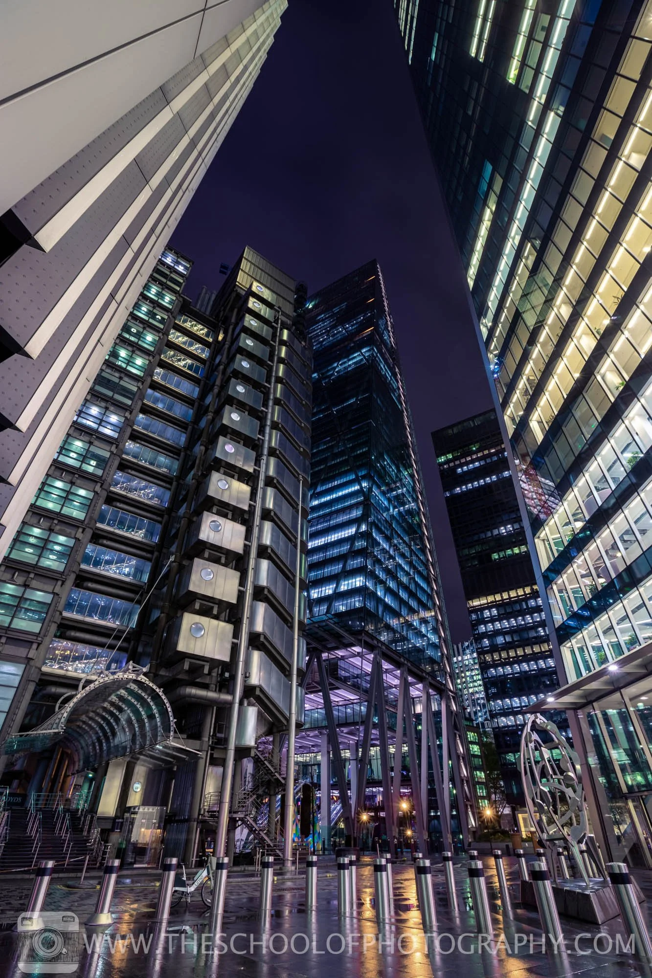 nighttime city shot using exposure bracketing and hdr merge