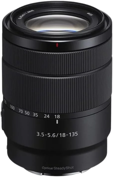 Sony E 18-135mm f/3.5-5.6 OSS zoom lens front view
