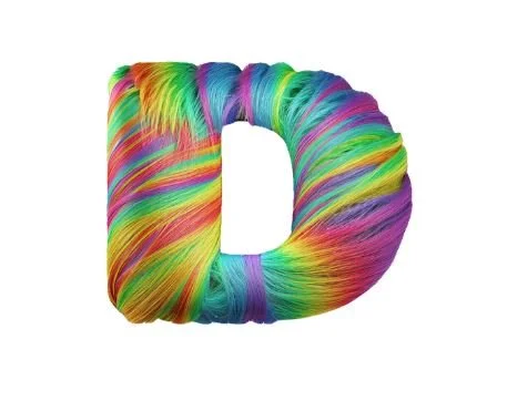 Letter D that is made from fabric