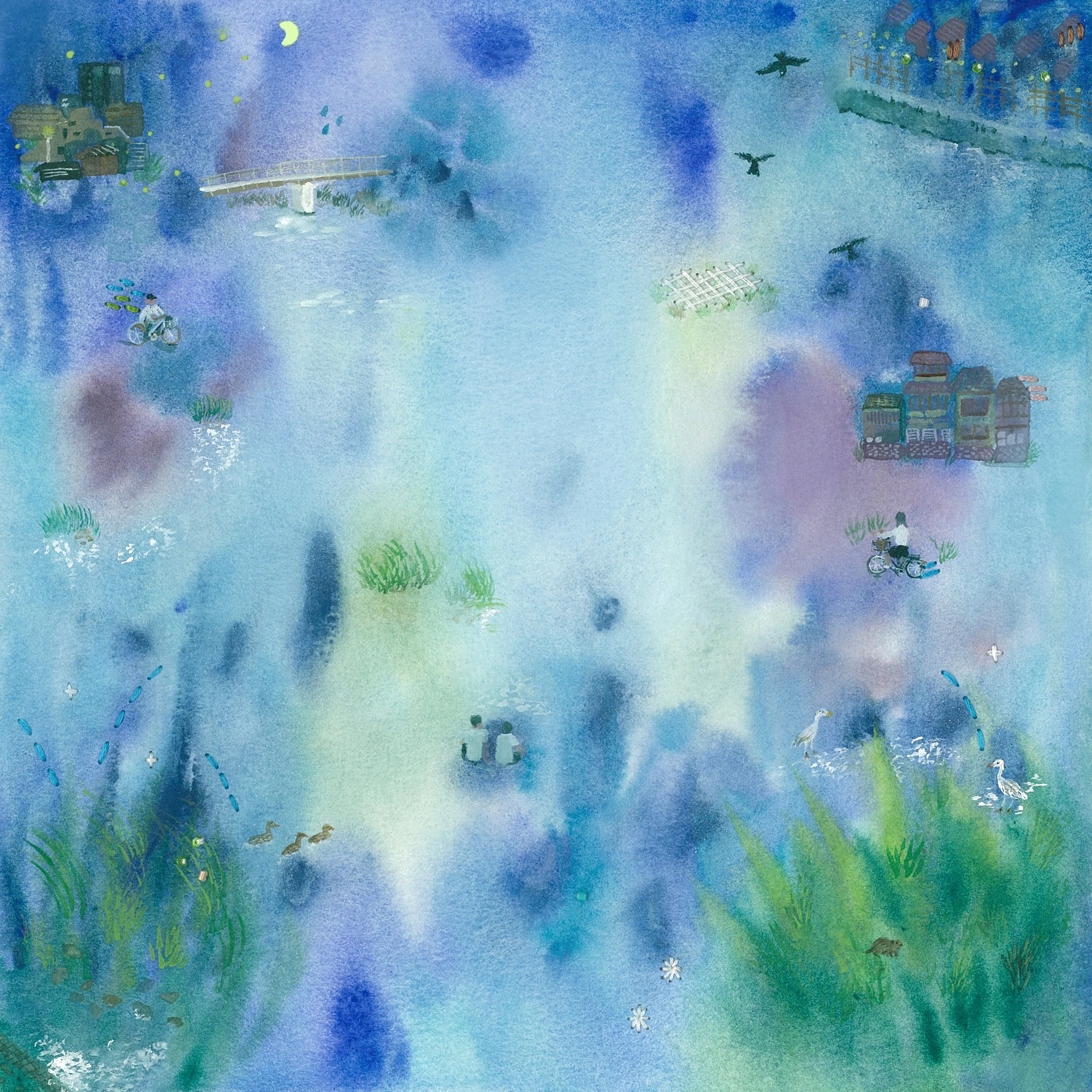 「Kamo River, 7:30 PM」,  2025.08