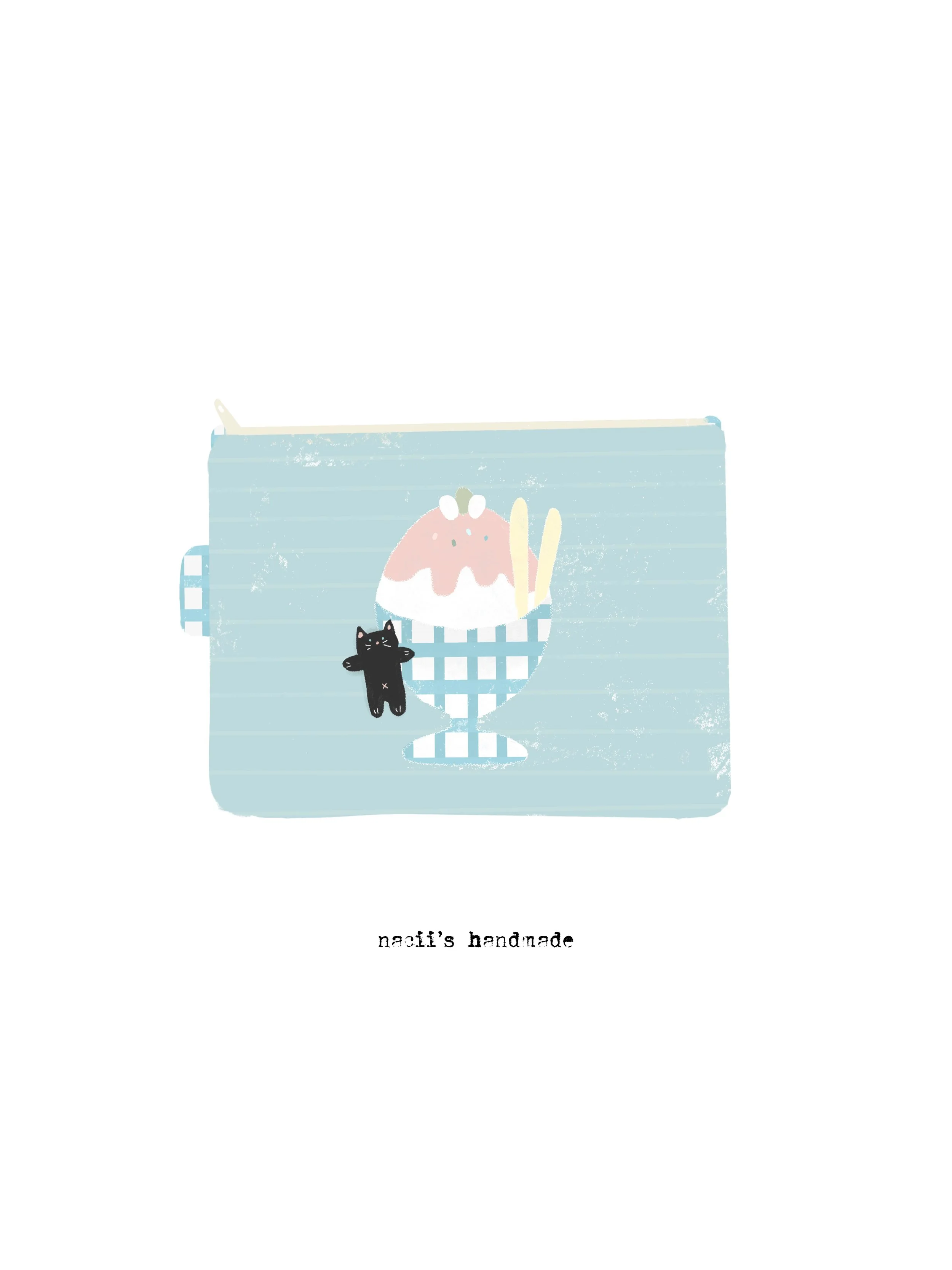shaved ice patchwork pouch