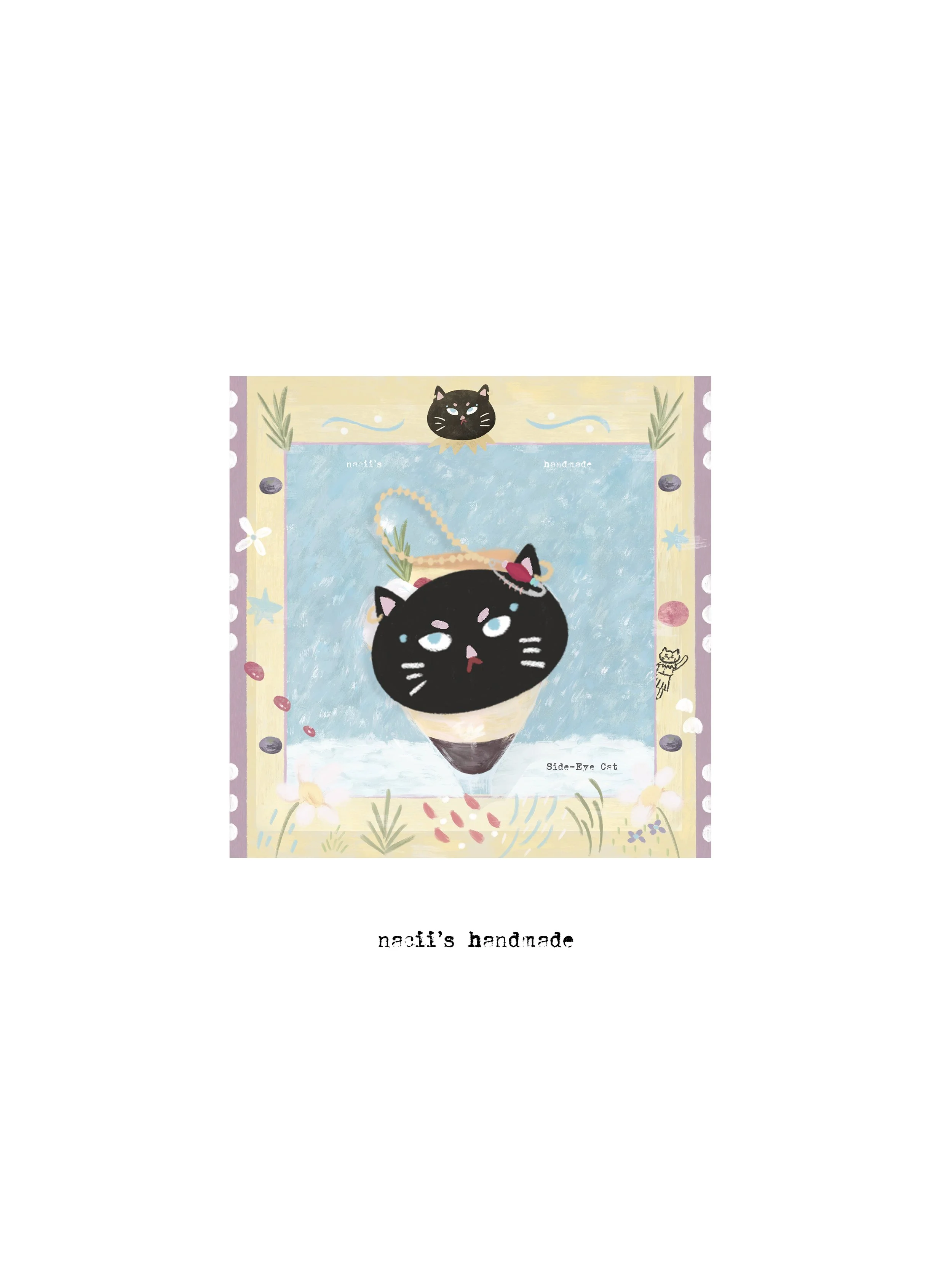 side-eye cat plush keychain