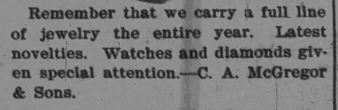 advertisement appeared in The Daily Leader on Monday March 21, 1904, on page 3.