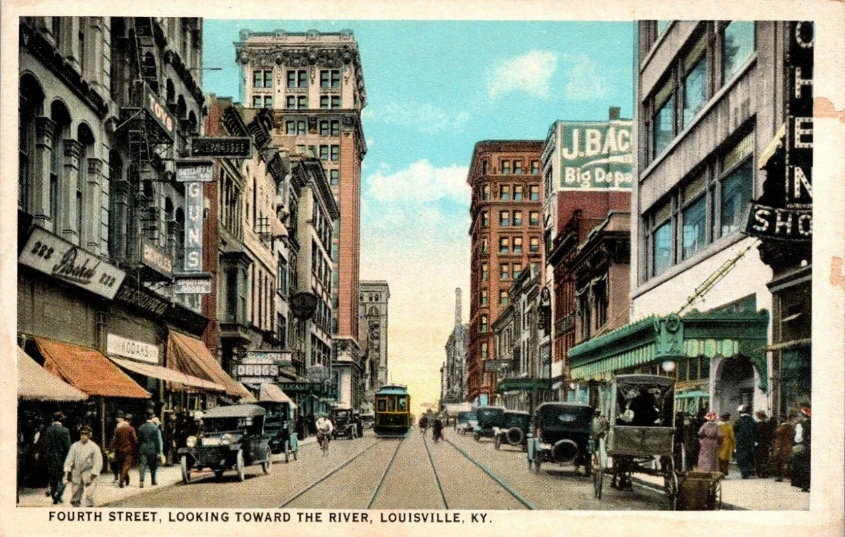 The postcard photographs below show Fourth Street at the turn of the twentieth century when George Wolf & Co. operated their jewelry store on Fourth Street.