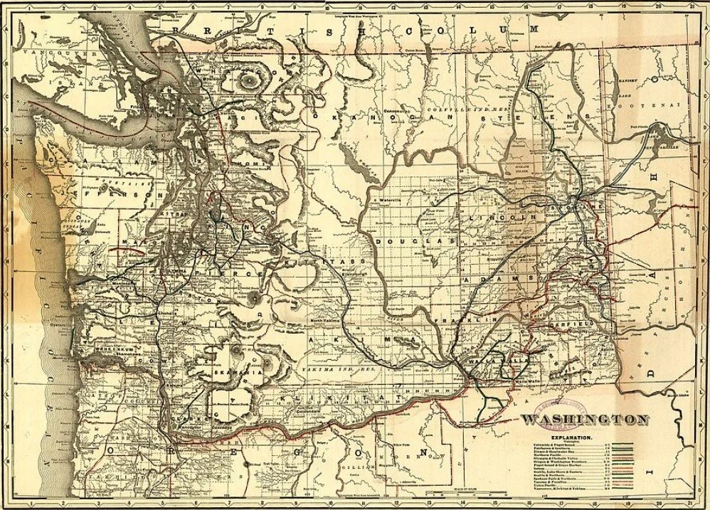 1896 map of Washington