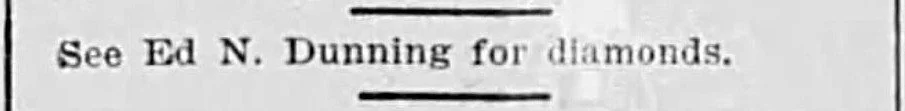 mini-advertisements appeared in The Kansas City Times on Sunday December 19, 1897, on page 7 embedded within the regular content of that page.