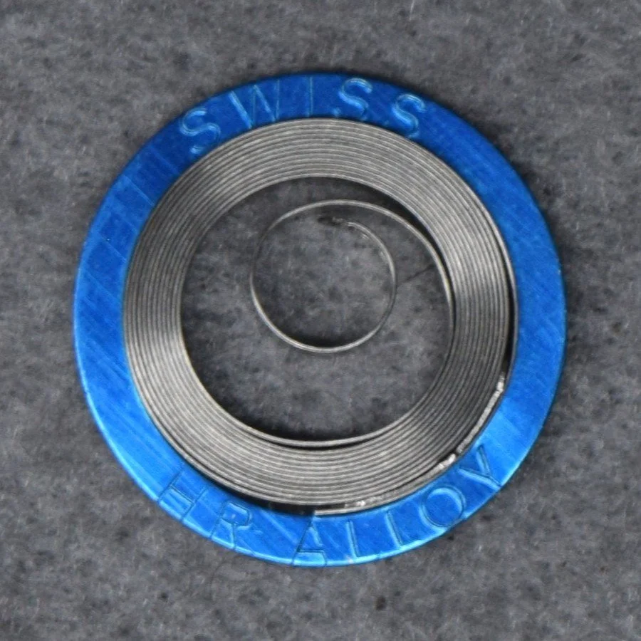 HR Alloy Mainspring No. SA 652 – for Seth Thomas 18-size Factory No. 536 T Brace, 21½ inches long, 3.30 millimeters wide, 0.19 thick, or, 24 wide, 2 thick Dennison gauge - Made in Switzerland