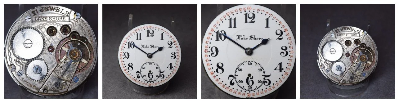 Compilation of top plate of subject movement oriented for ease of reading markings / the movement’s dial