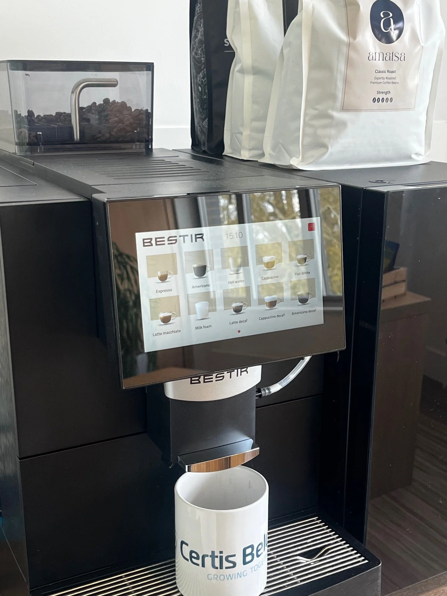 One of our installs in Cambridgeshire for a customer who was looking to upgrade their own machine - with fresh bags of Amatsa coffee at the ready!