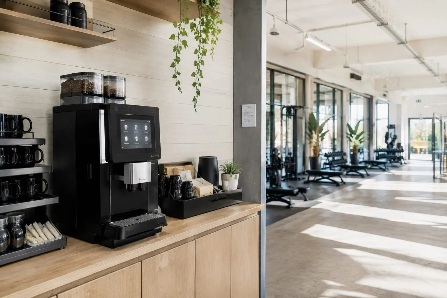 Commercial Coffee Machine In Gym