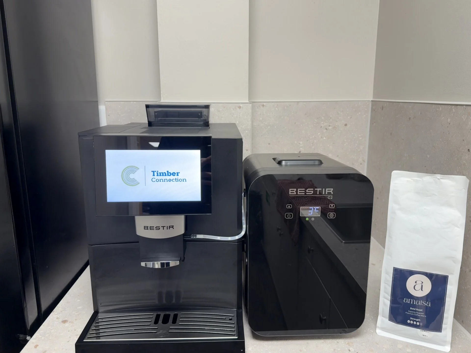 A shot from our customers kitchen in Hertfordshire - they had a 20 person office with just a kettle from before and are now setup with their very own BM40!