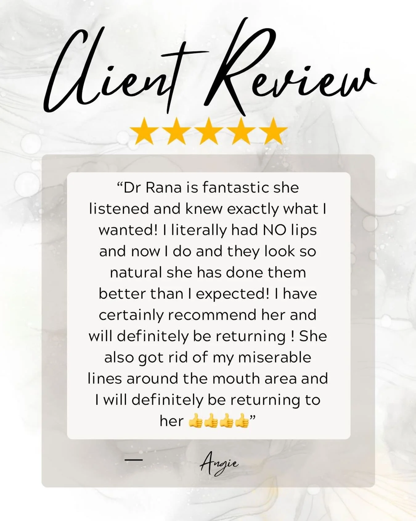 Feeling the love with this kind and thoughtful review 💕

#patientreview #5stars #aesthetics #dermalfiller #lipfiller