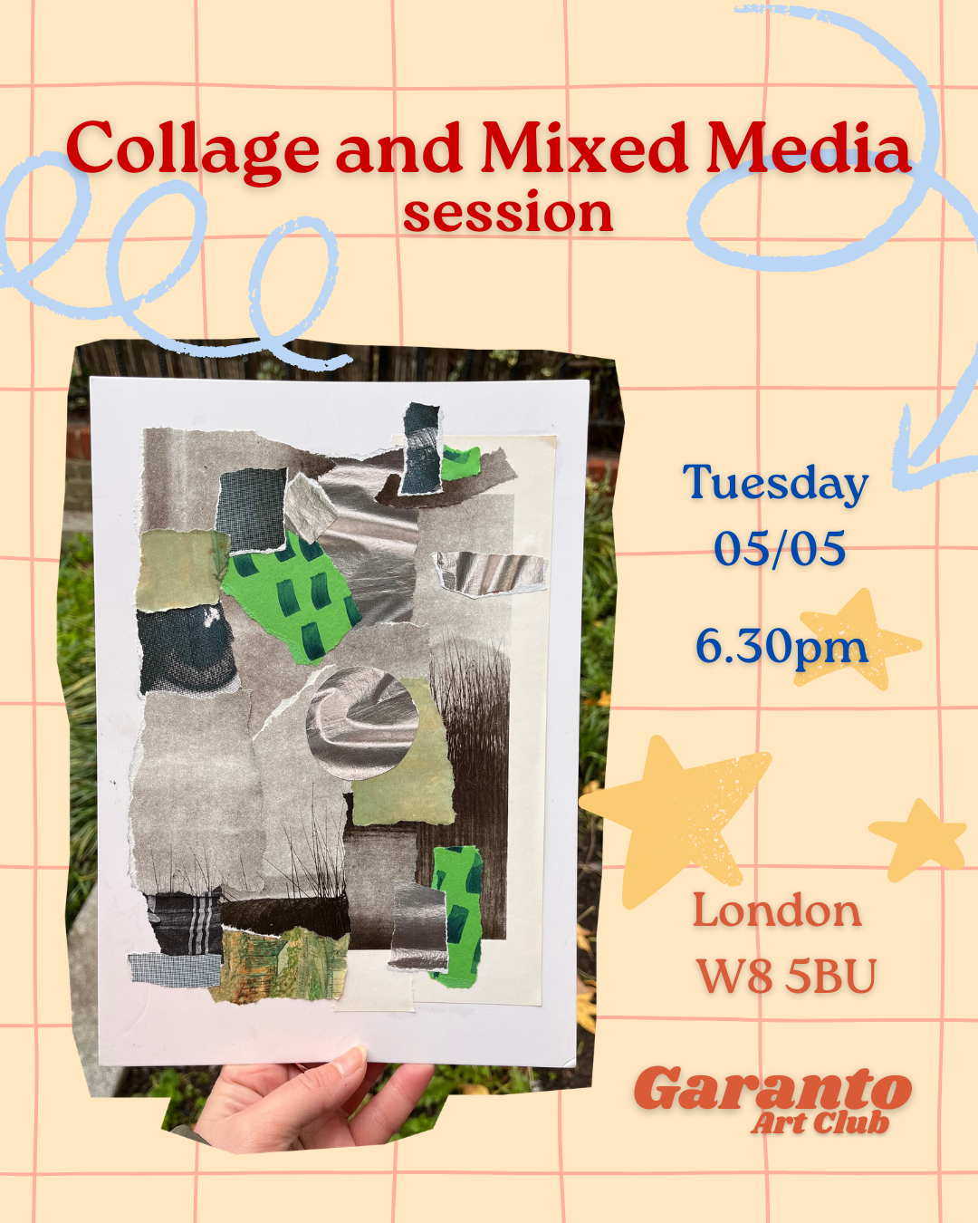 Collage and Mixed Media workshop - Tuesday  05/05- 6.30pm