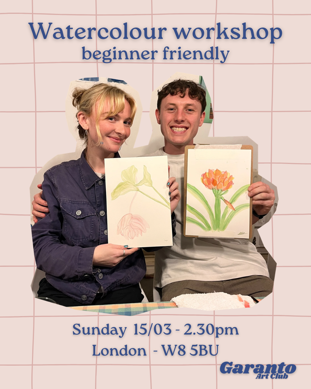 Watercolour workshop - beginner friendly - Sunday 15/03 - 2.30pm