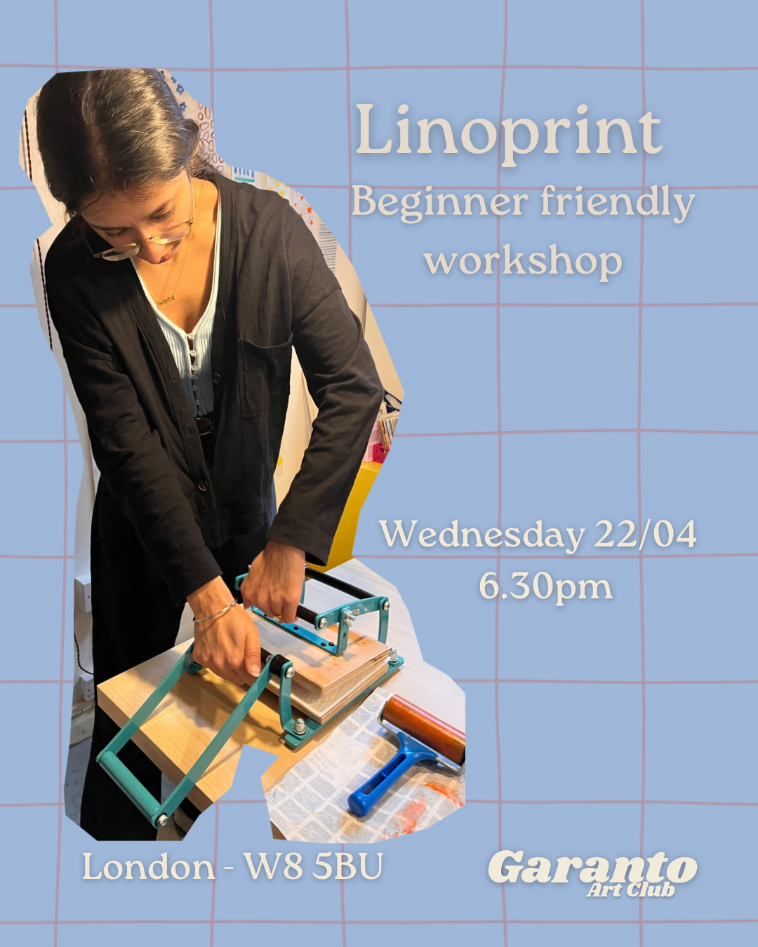 Linoprint - beginner workshop - Wednesday  22/04 - 6.30pm