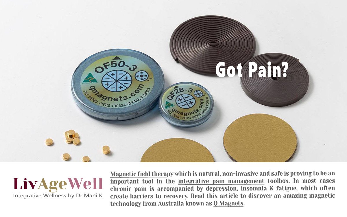 Magnetic field therapy for integrative pain management using Q Magnets