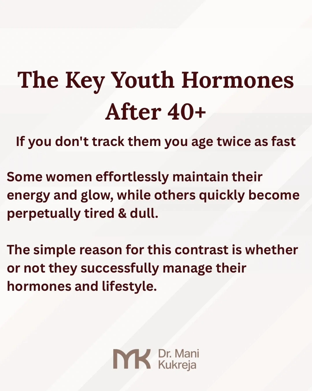 The Key Youth Hormones After 40+
If you don&rsquo;t track them you age twice as fast