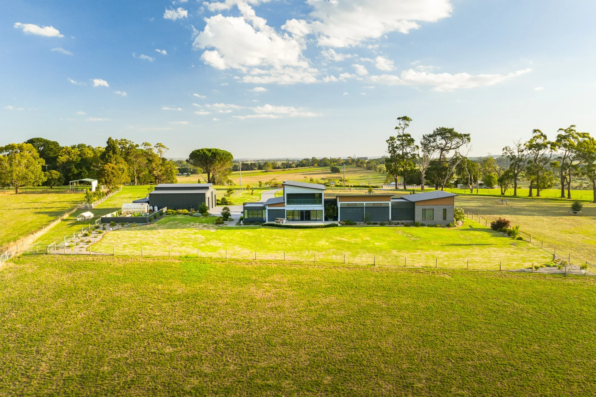 Real estate photography Gippsland rural property exterior with open landscape views