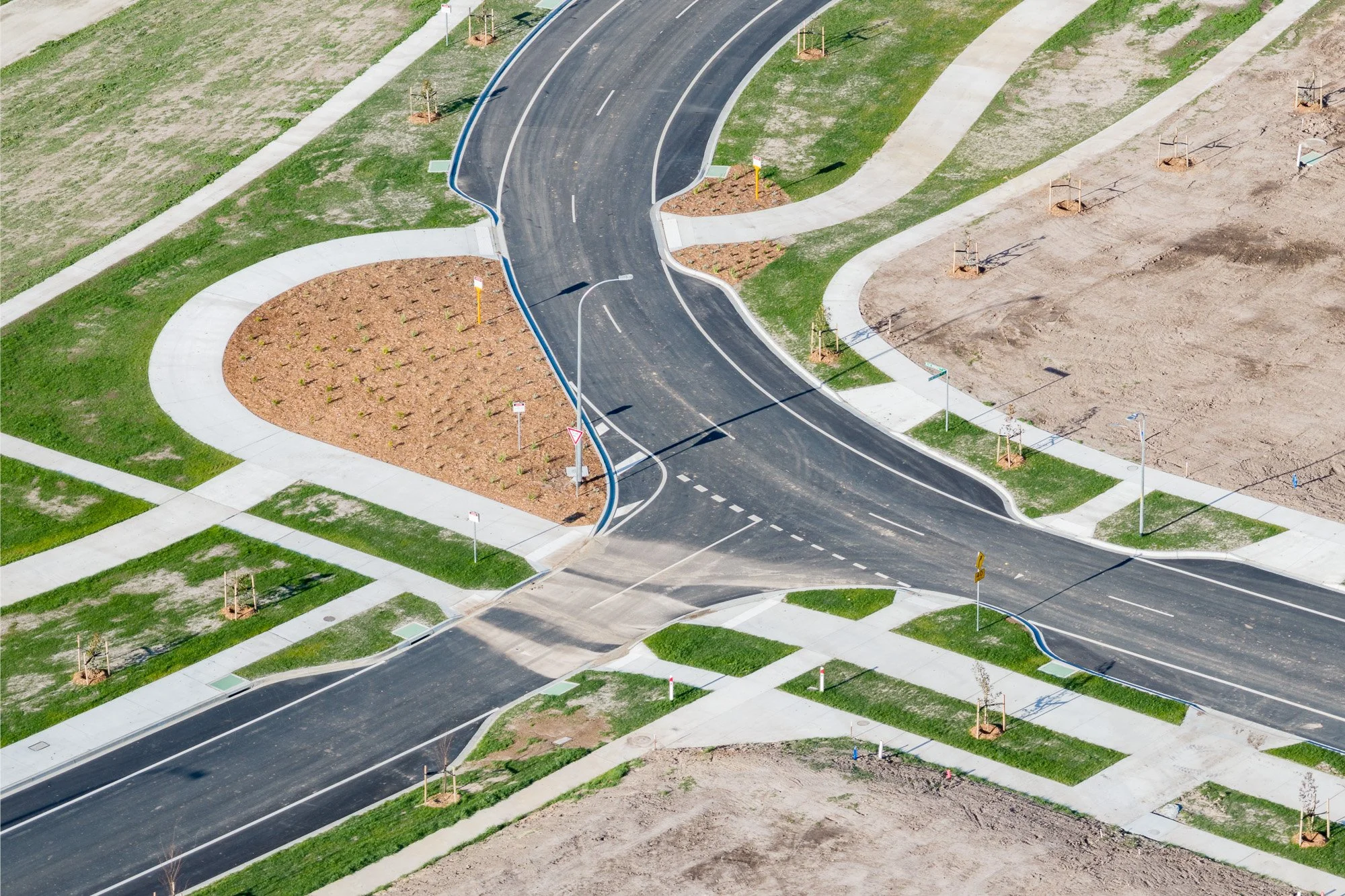 Construction photography Baw Baw Shire new road intersection and civil infrastructure development