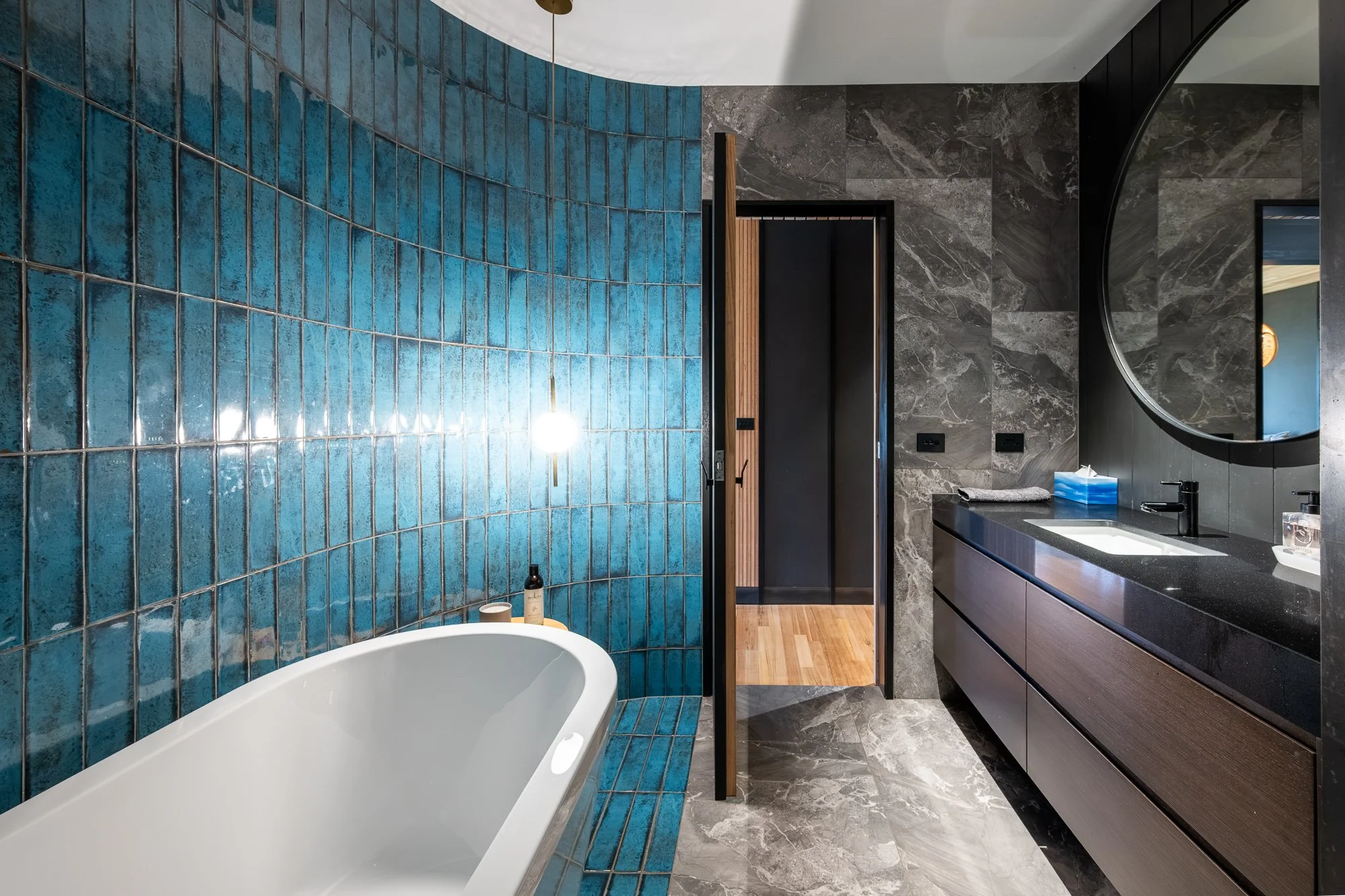 Luxury award winning boutique accommodation bathroom photography at Creswick Country Retreat, Victoria.