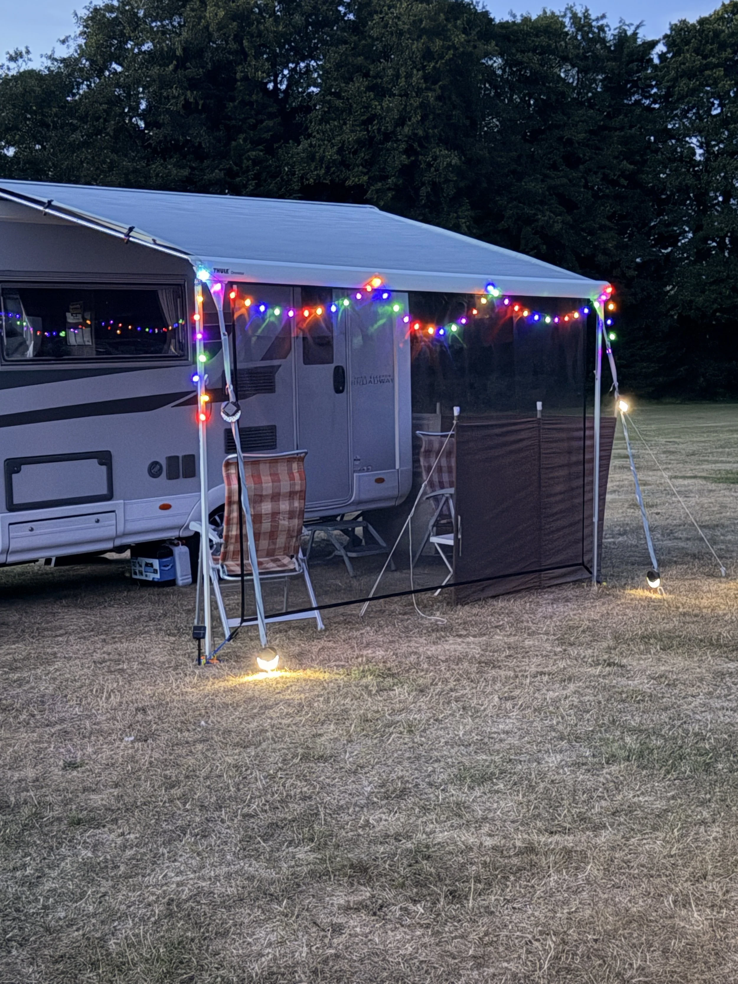 Colourful light display at Ludham