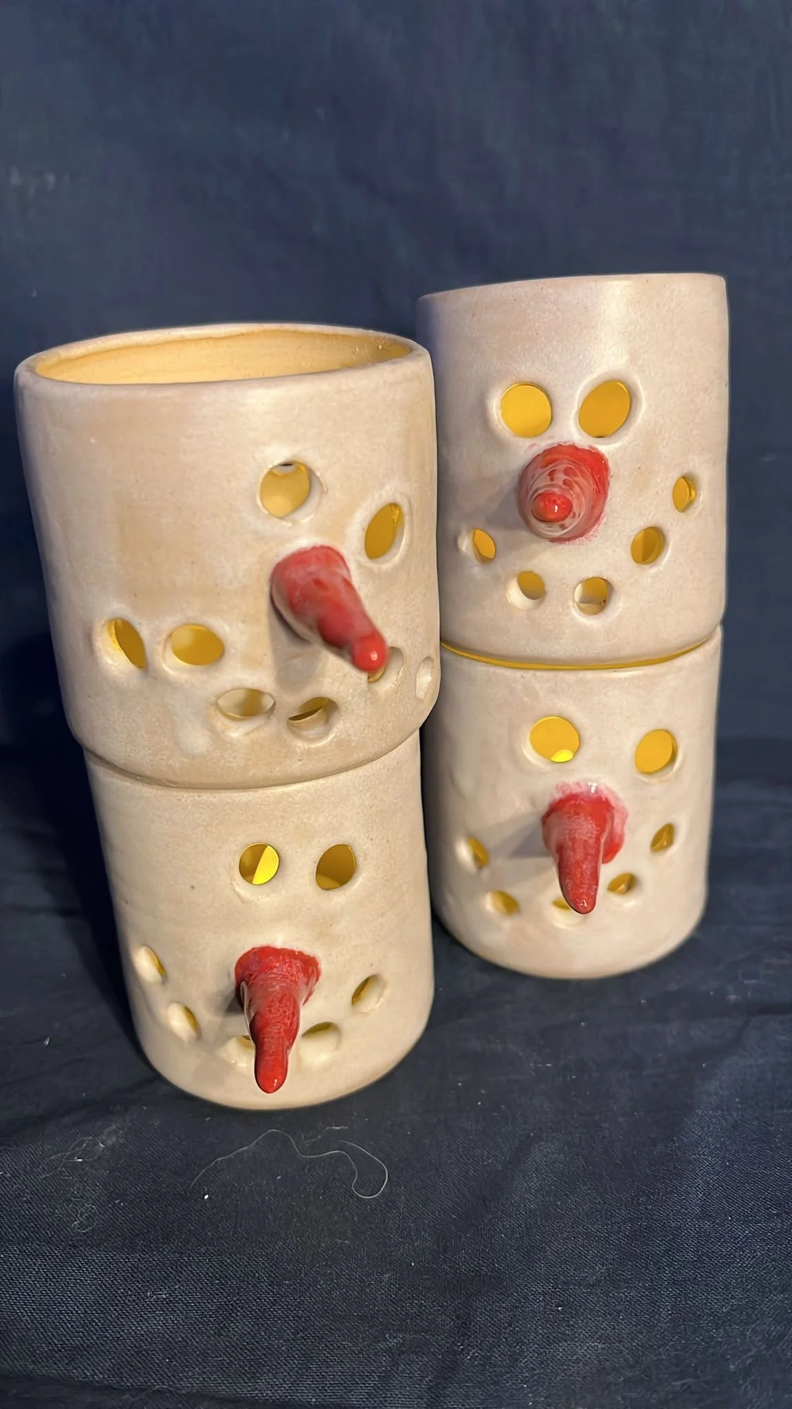 Sneeuwpopjes waxinelichtjes