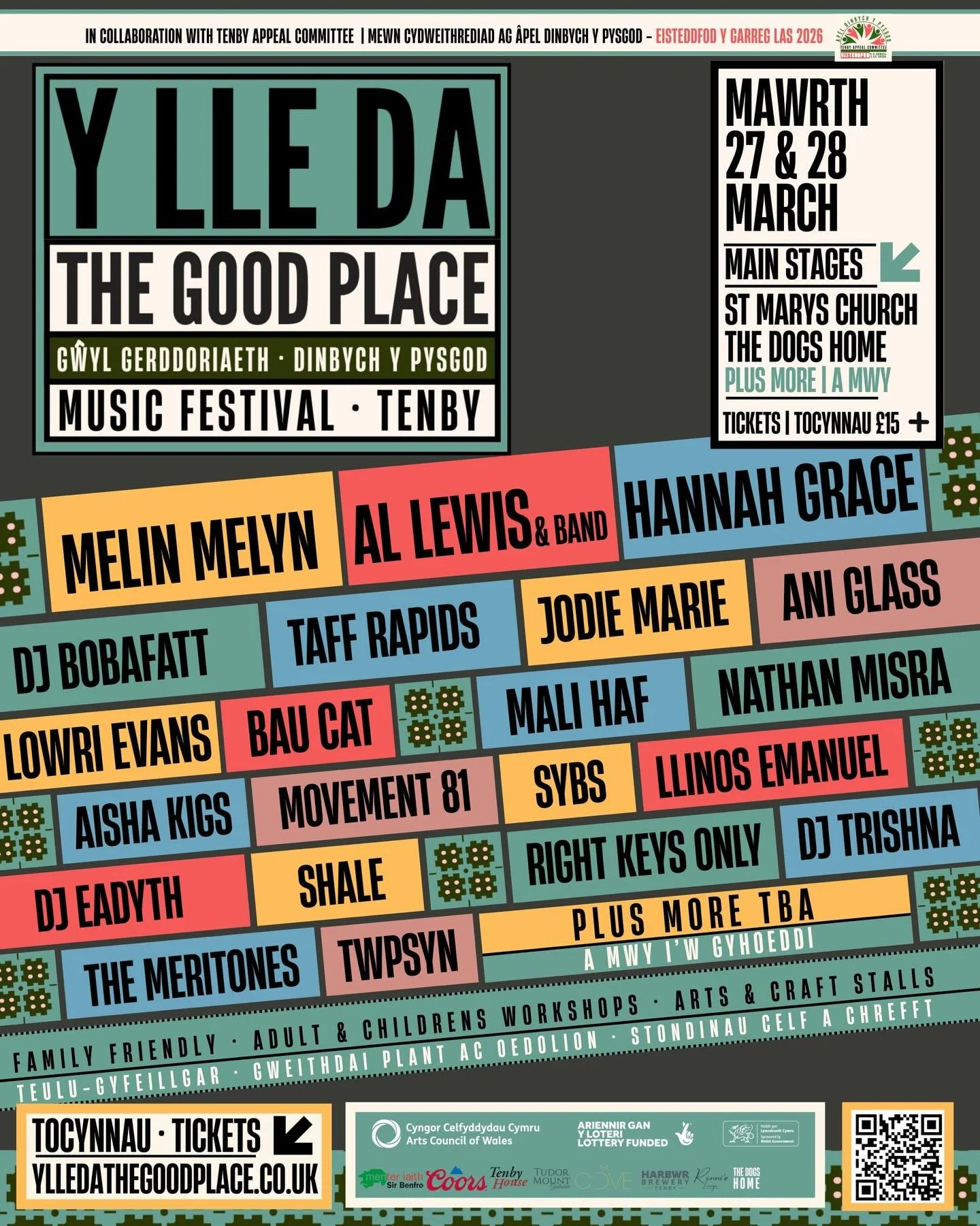 >> Y Lle Da | The Good Place 2026 <<

We&rsquo;re thrilled to let you know that Y Lle Da | The Good Place Festival returns to Tenby on Friday 27 and Saturday 28 March - we&rsquo;ve secured a fantastic line up with more TBA. 

TICKETS avai