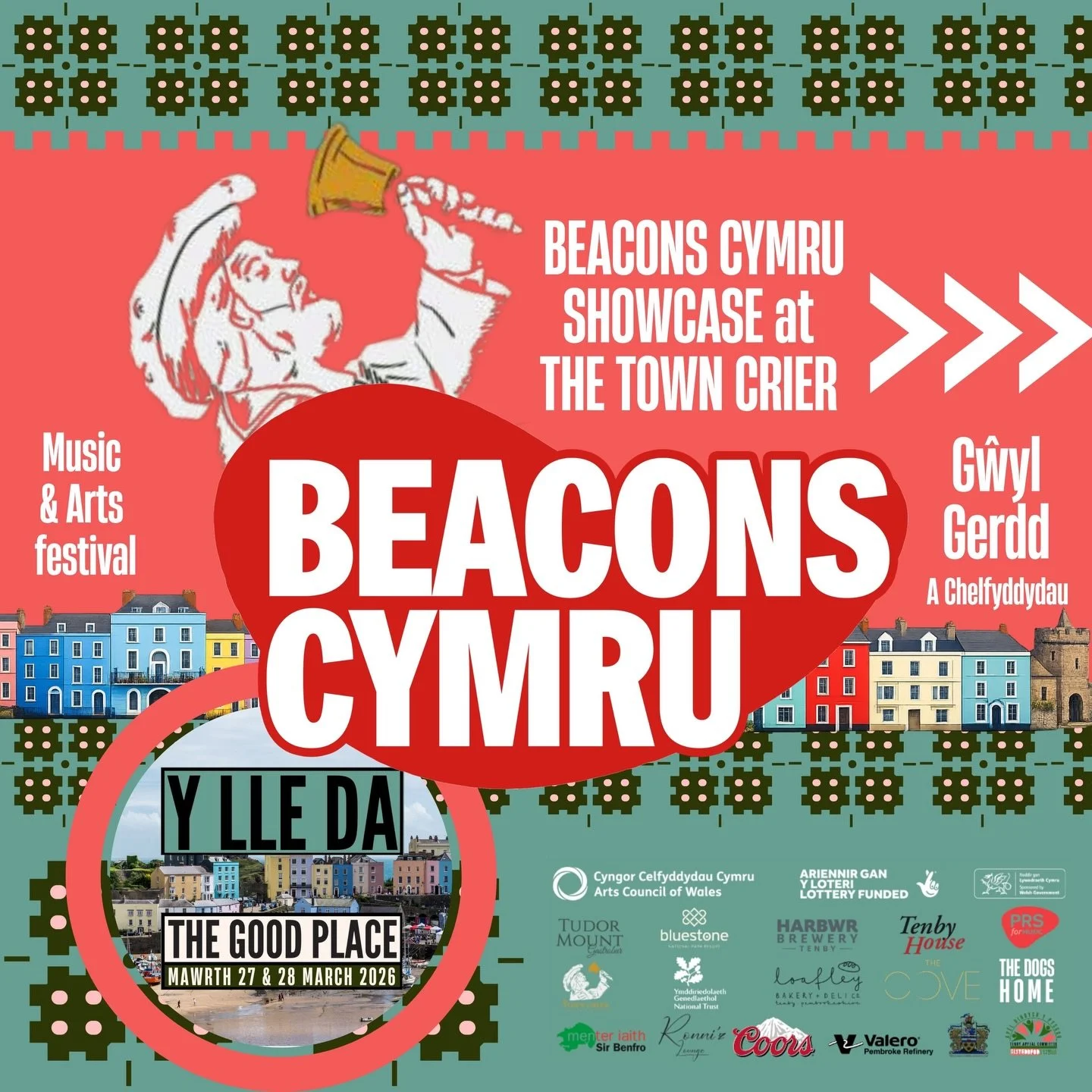 We are thrilled to collaborate with @beaconscymru - don&rsquo;t miss their showcase at The Town Crier on Sat 28 March. Catch emerging artists @courtneyscotto @opheliasbeard @genemadoc from 12:30pm 🪩🎉

Rydym mor buzzed i fod yn gweithio gyda Beacons