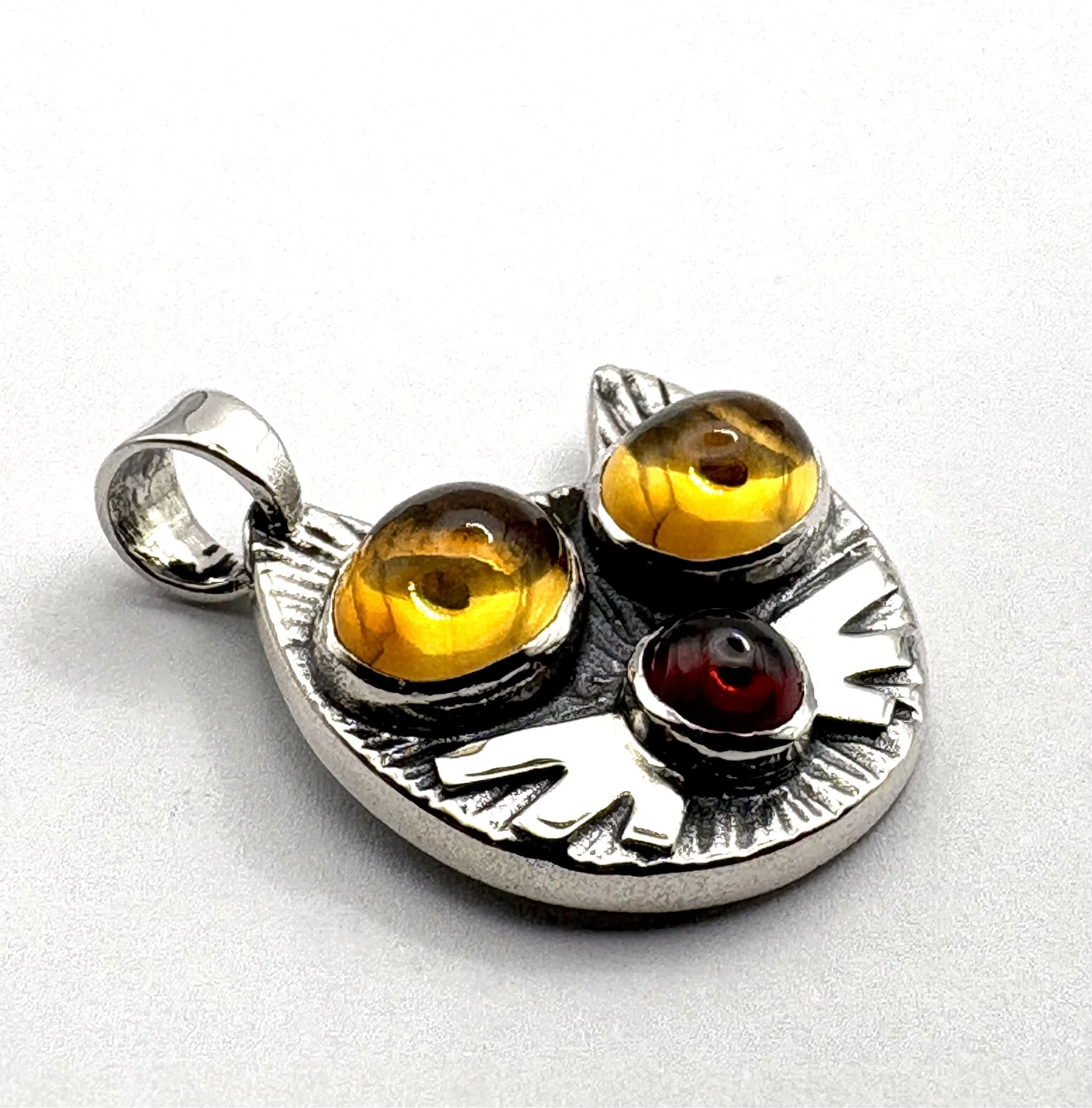 Larger Cabochon, Citrine & Red Rhodolite Garnet