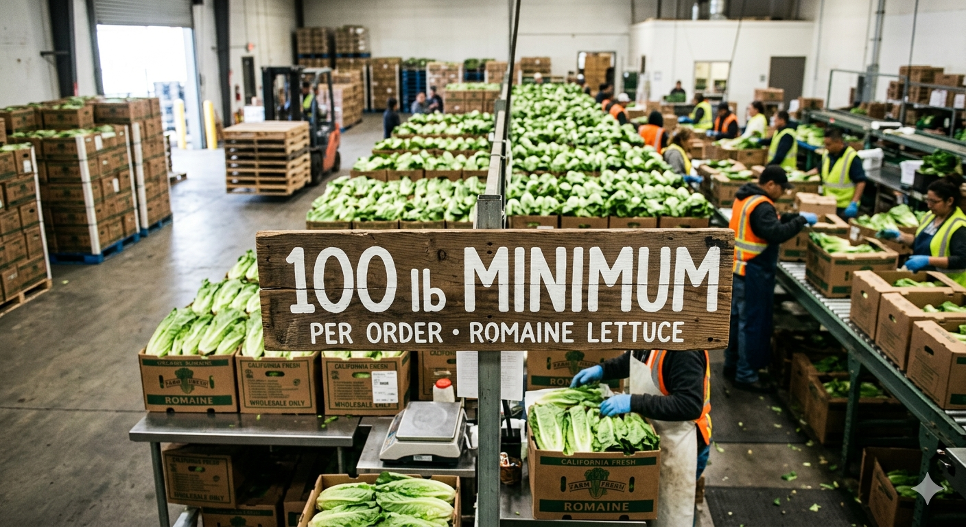 Minimum 100 lb weekly Romaine lettuce + packaging