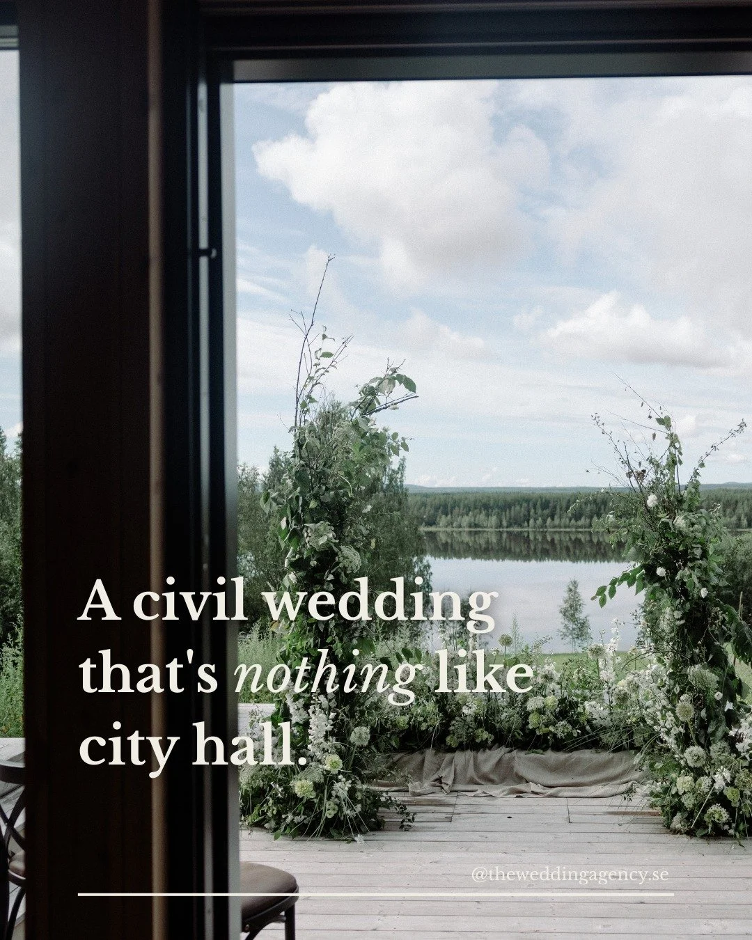 A TWA Ceremony is a limited number of intimate, fully arranged civil weddings in beautiful locations. Small but not boring in the slightest.
Next one is the 30th of January in Vasaborgen, Uppsala. 

If you've been thinking about tying the knot but do