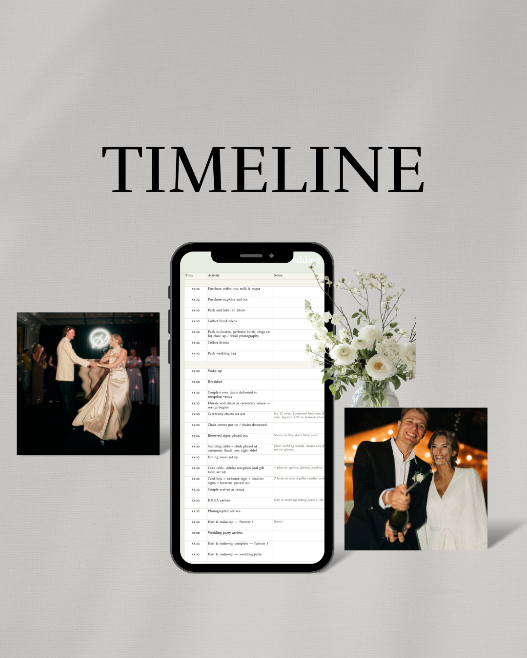 TWA - The Wedding Day Runsheet