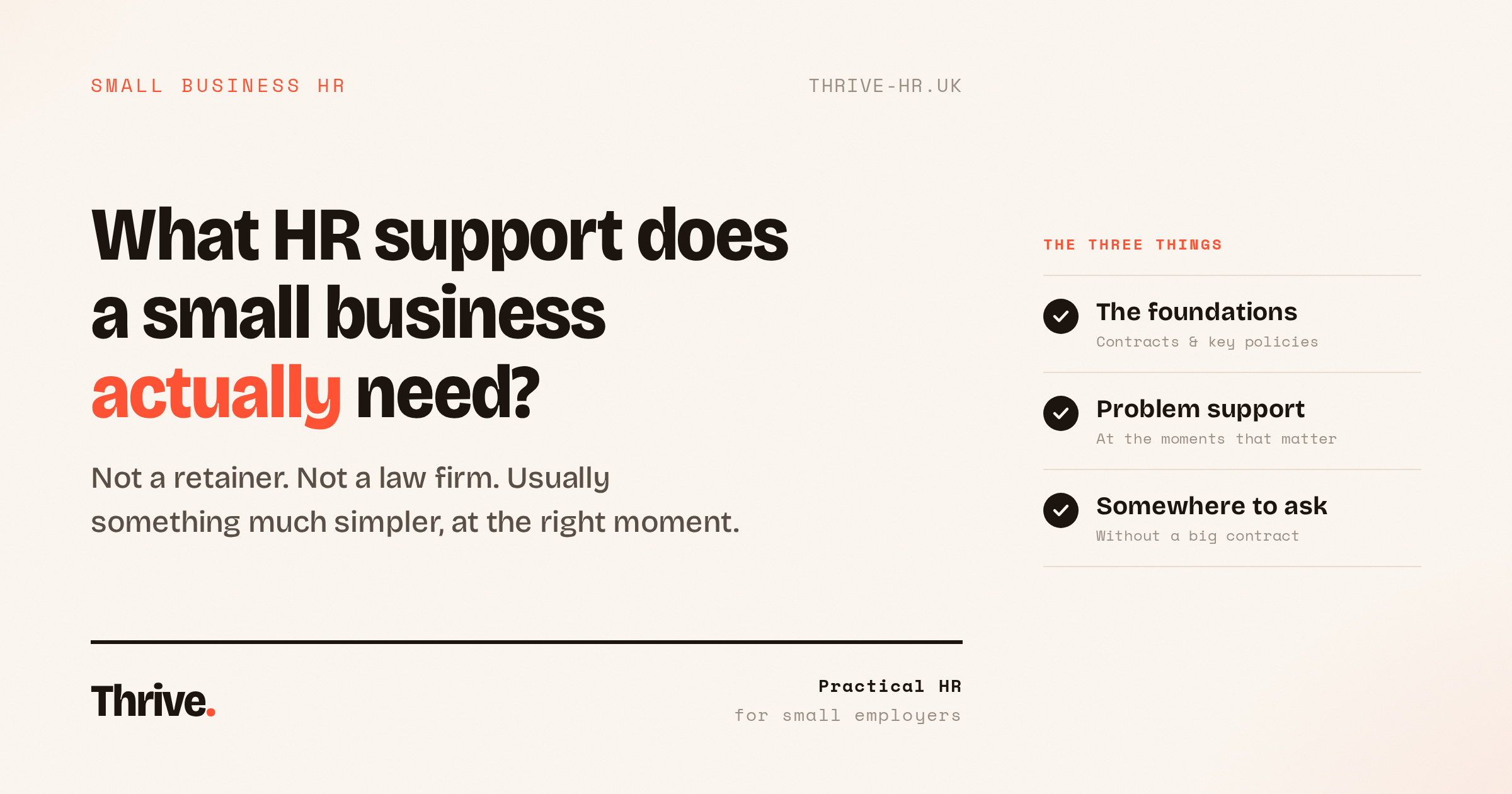 What HR support does a small business actually need?