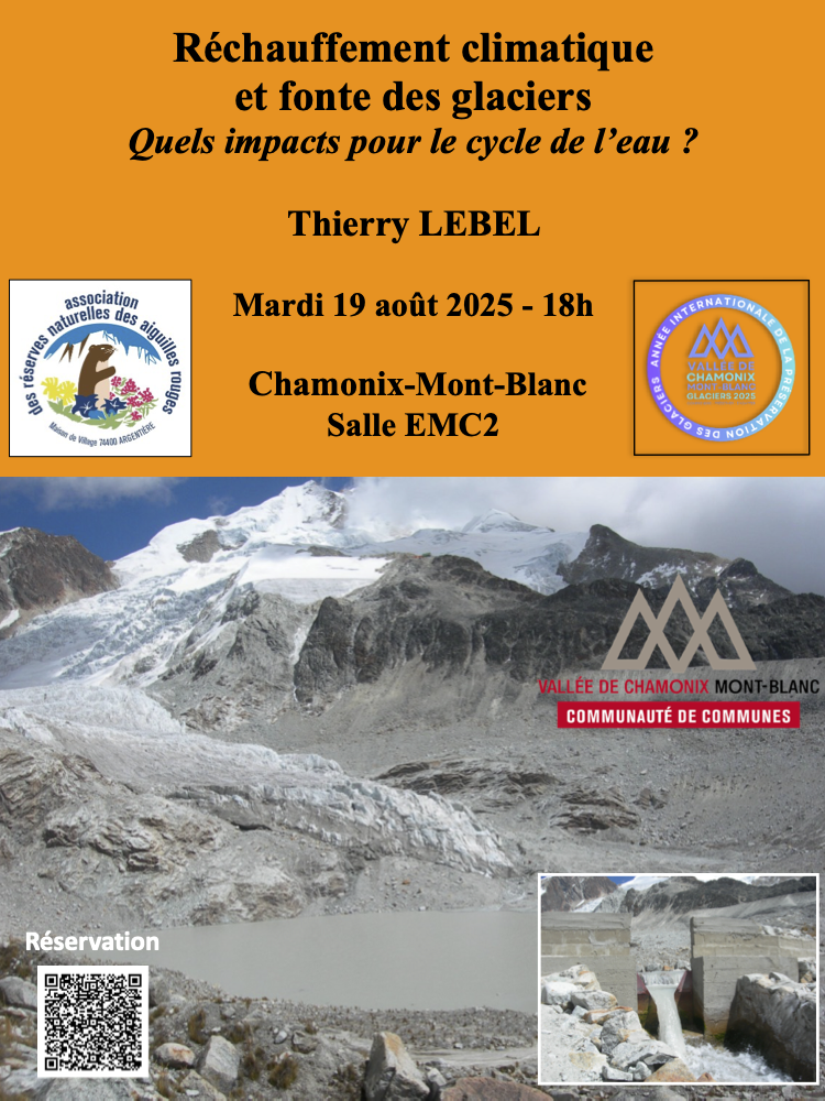 Conférence “Réchauffement climatique et fonte des glaciers : quels impacts pour le cycle de l’Eau ?”