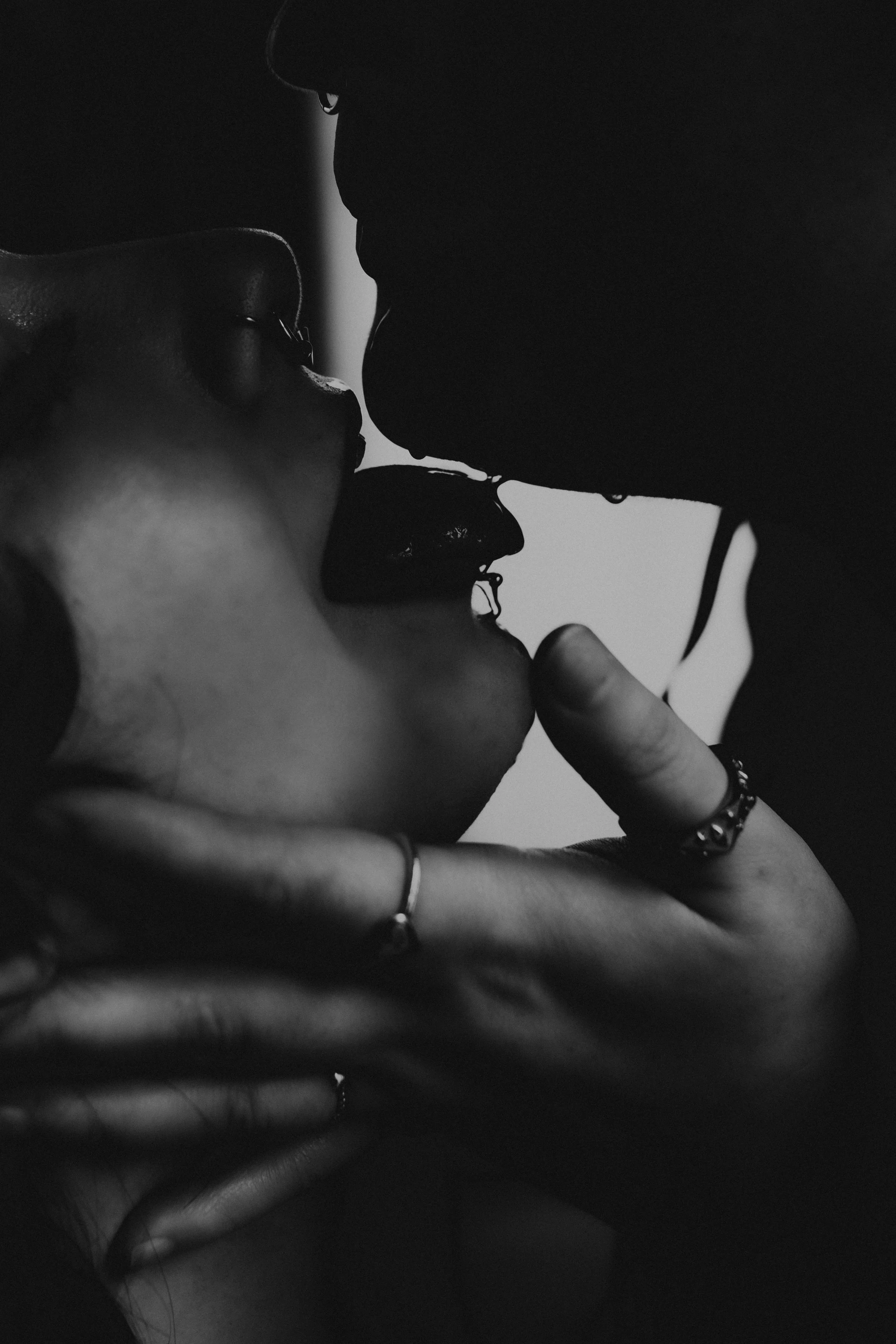 kinky spit couple's boudoir session