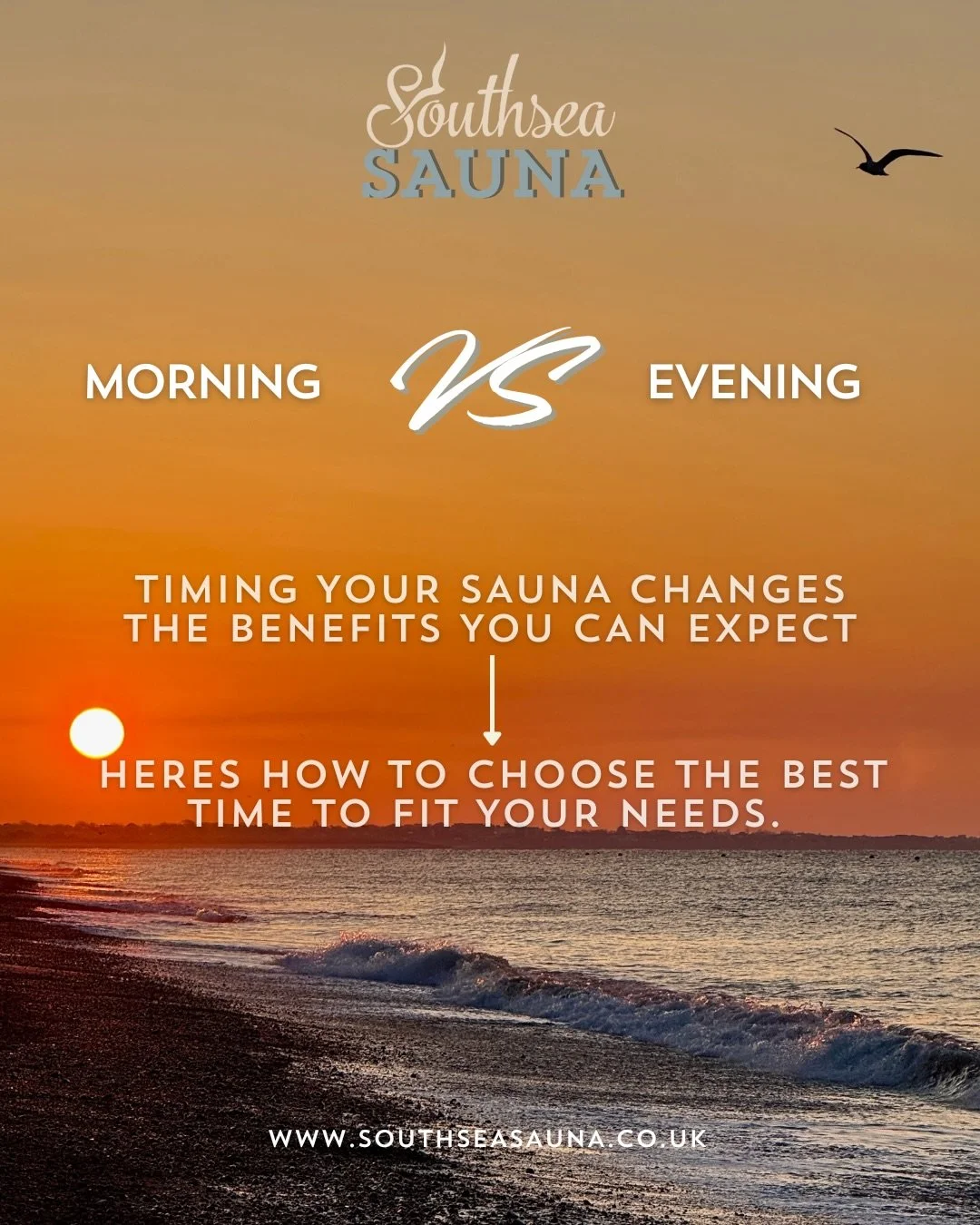 Are you using the sauna at the wrong time of day?
Same heat. Different benefits.  There&rsquo;s no bad time, only different outcomes.🌅🌃