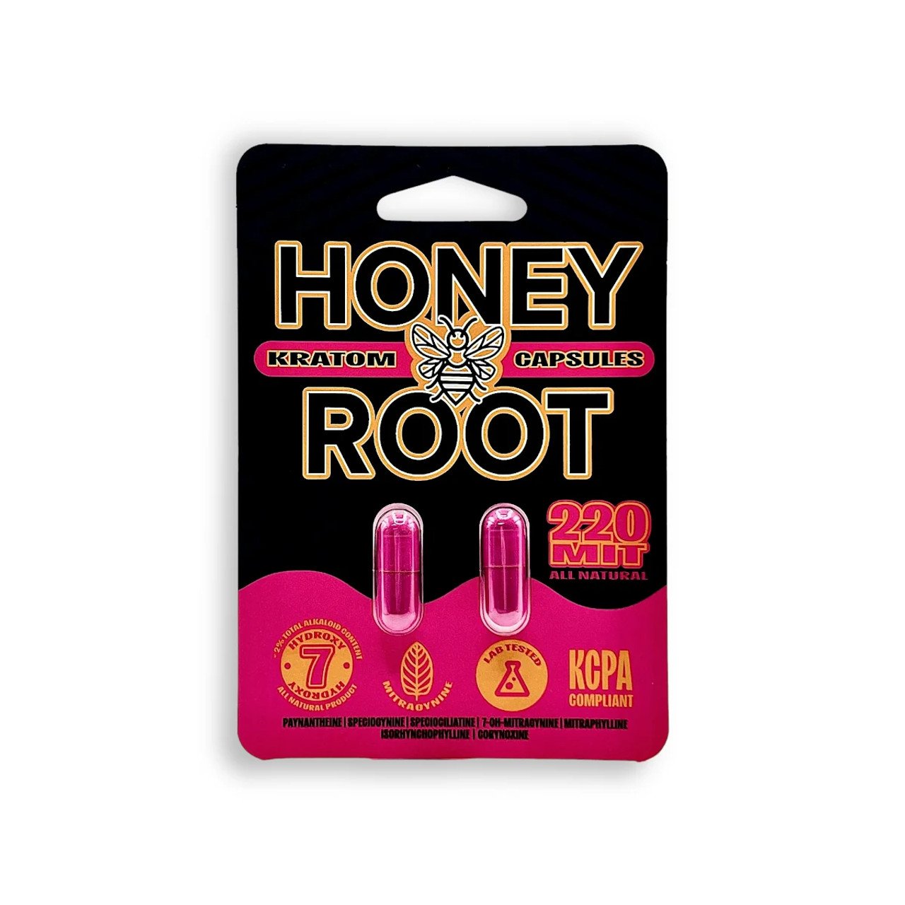 HONEYROOT KRATOM CAPSULES 220 MIT