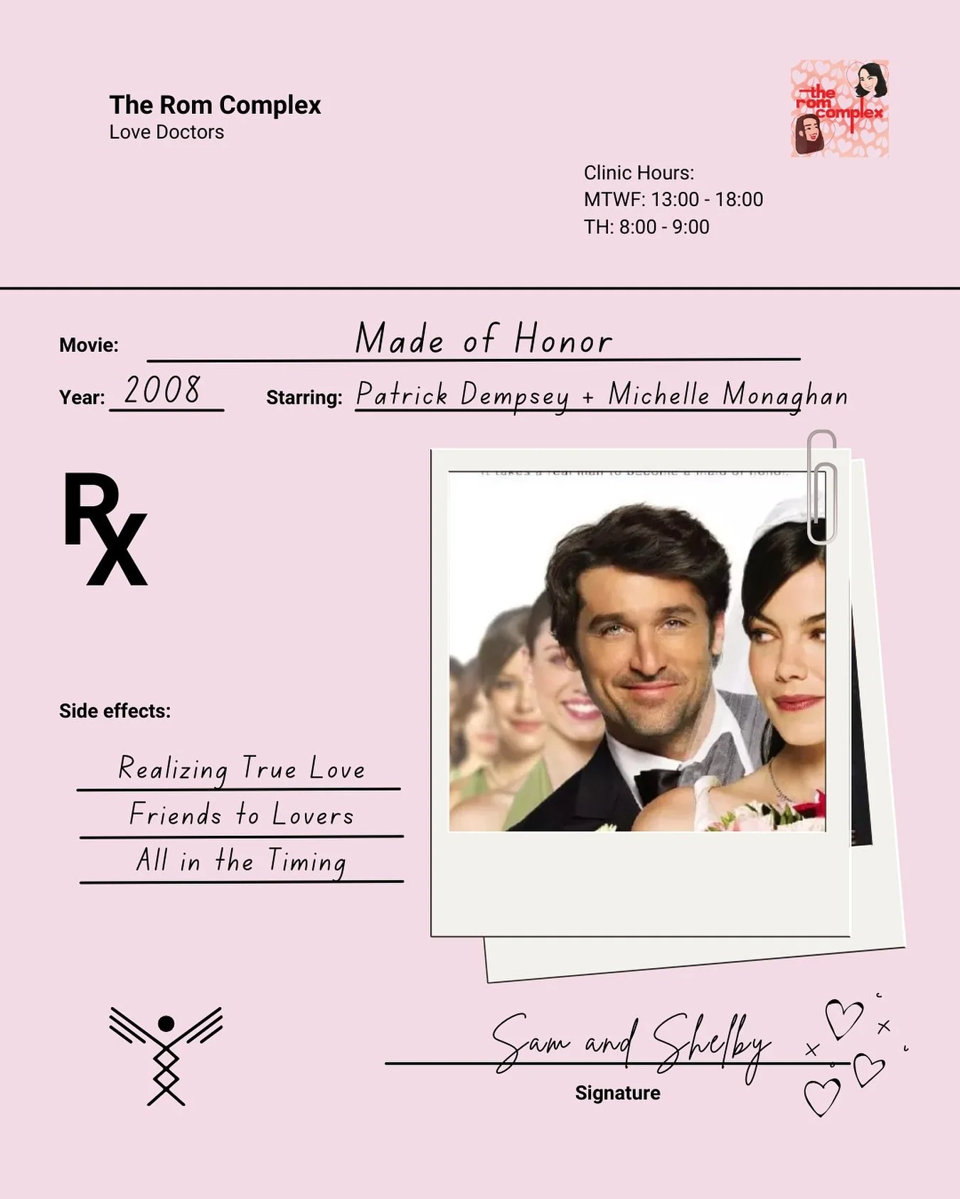 He&rsquo;s the Maid of Honor that&rsquo;s Made of Honor (2008) except not because he&rsquo;s trying to steal the bride but TOMATO TOMATO 🤭 

Join us as we finish up our wedding month of movies with this Patrick Dempsey classic!

Listen now! #theromc